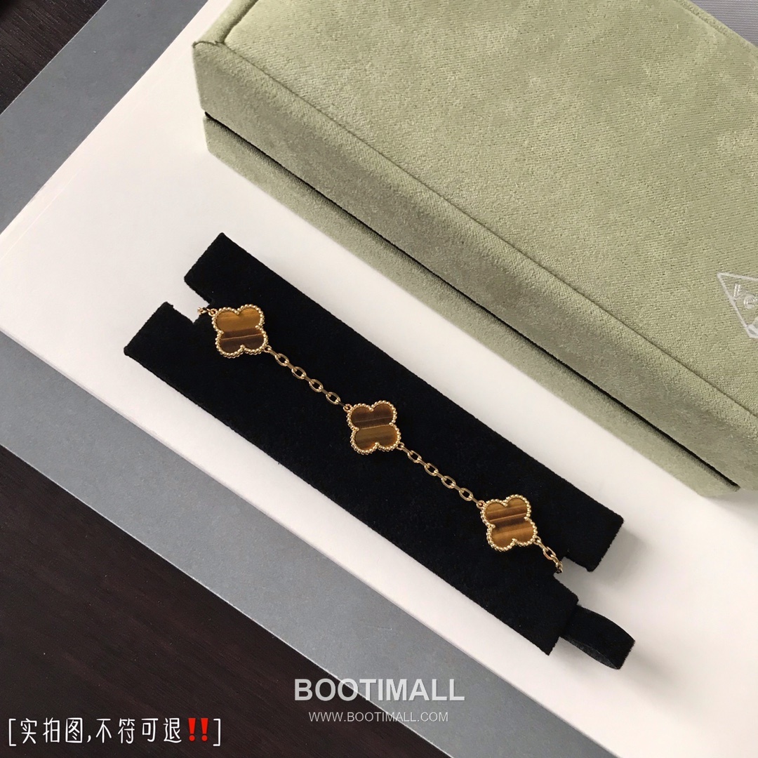 Van Cleef & Arpels Alhambra Five Clover Malachite Onyx Carnelian Mother of Pearl Sterling Silver 925 Bracelet with Beaded Chain 반클리프아펠 알함브라 파이브 클로버 말라카이트 오닉스 카넬리안 자개 스털링 실버 925 브레이슬릿 비드 체인 11