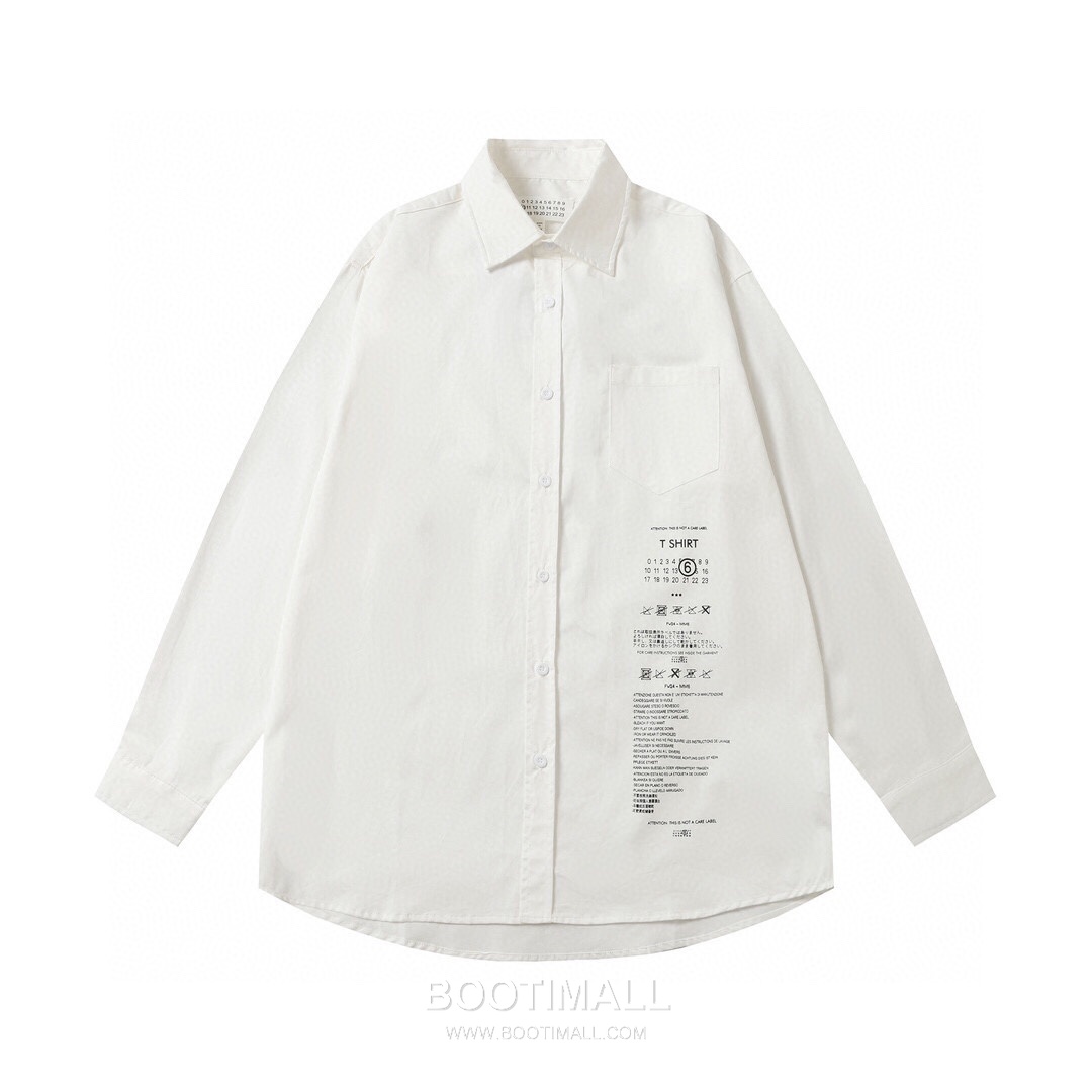 Maison Margiela SS26 Cotton Shirt Washed Label Logo Print 메종마르지엘라 SS26 코튼 셔츠 워시드 라벨 로고 프린트 1