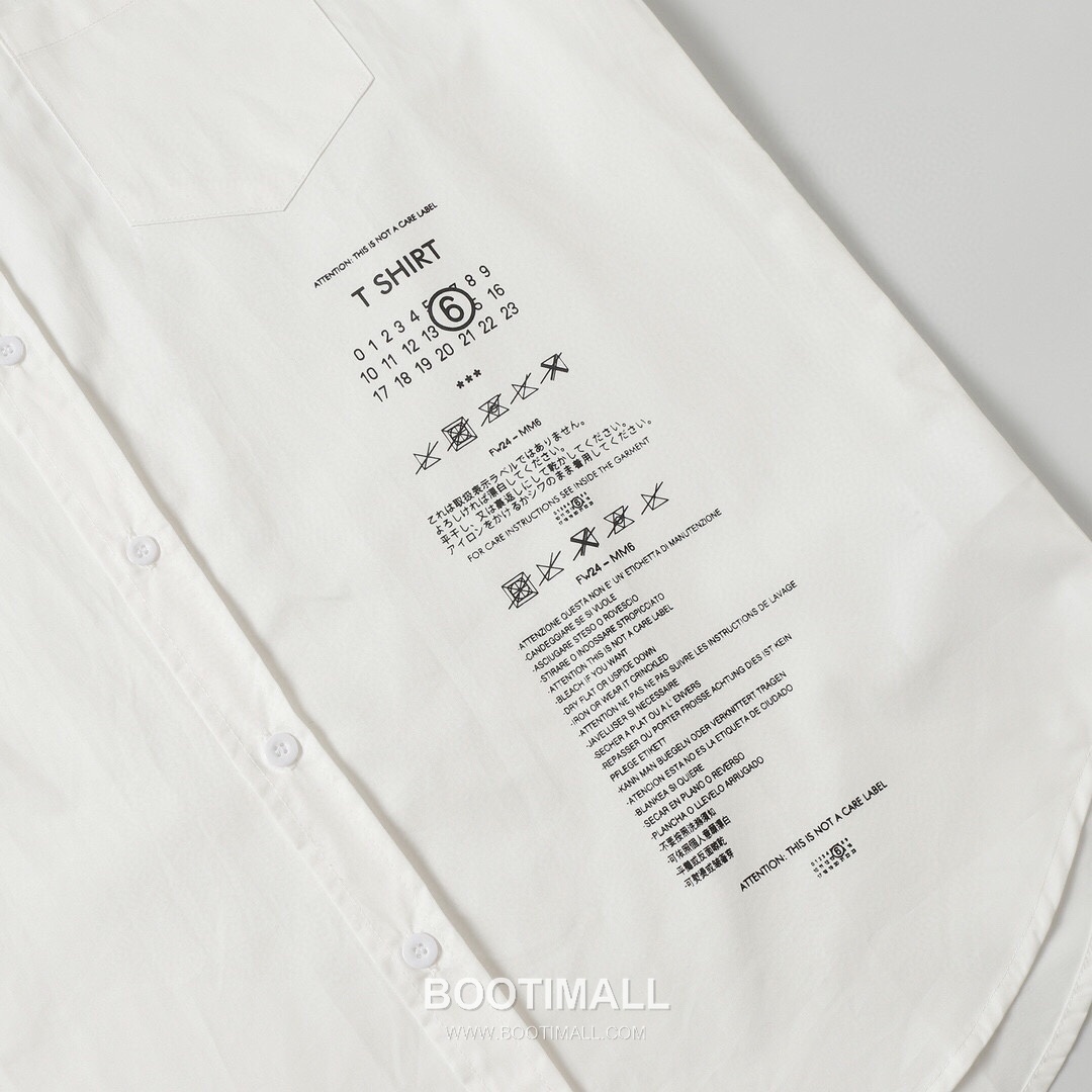 Maison Margiela SS26 Cotton Shirt Washed Label Logo Print 메종마르지엘라 SS26 코튼 셔츠 워시드 라벨 로고 프린트 5