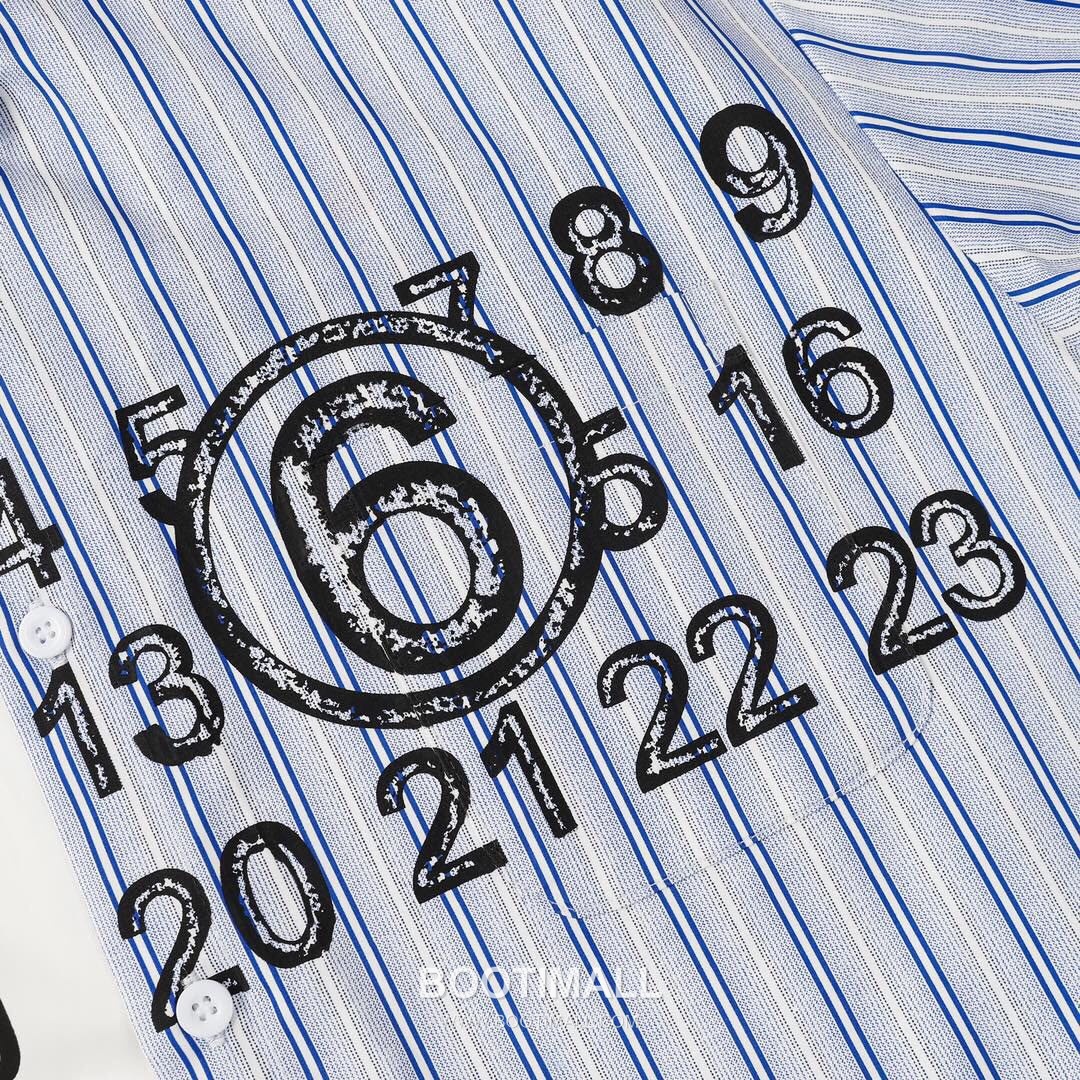 Maison Margiela SS26 Cotton Shirt Color Block Patchwork Calendar Logo Print 메종마르지엘라 SS26 코튼 셔츠 컬러블록 패치워크 캘린더 로고 프린트 4