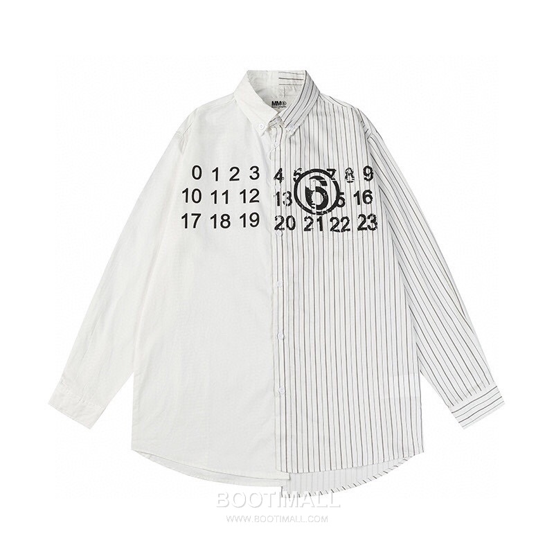 Maison Margiela SS26 Cotton Shirt Color Block Patchwork Calendar Logo Print 메종마르지엘라 SS26 코튼 셔츠 컬러블록 패치워크 캘린더 로고 프린트 2