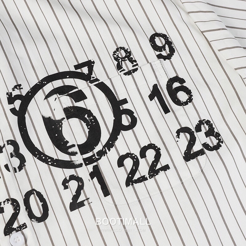 Maison Margiela SS26 Cotton Shirt Color Block Patchwork Calendar Logo Print 메종마르지엘라 SS26 코튼 셔츠 컬러블록 패치워크 캘린더 로고 프린트 6
