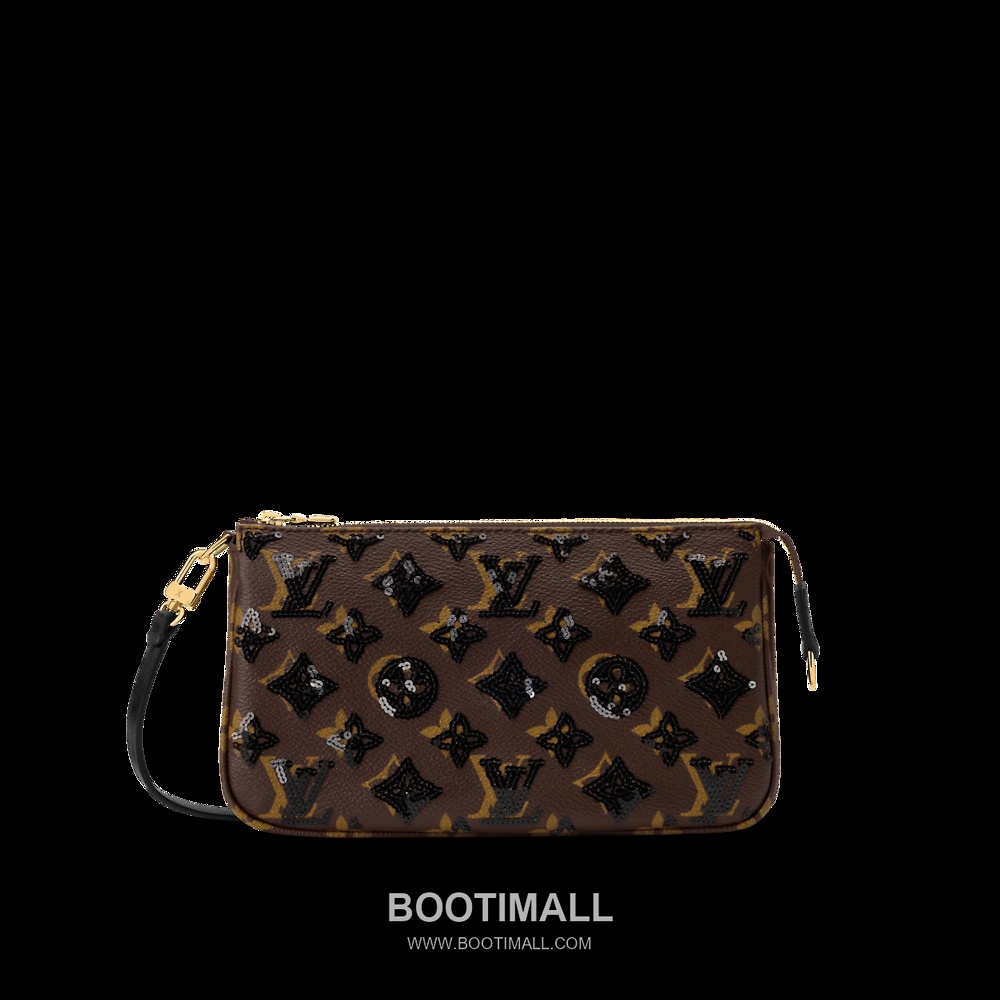 Louis Vuitton Pochette Accessoires Monogram Sequin Cowhide Leather Clutch Bag with Chain Strap Detail 루이비통 포쉐트 악세수아르 모노그램 시퀸 카우하이드 클러치백 체인스트랩 M26473 23.5cm 5