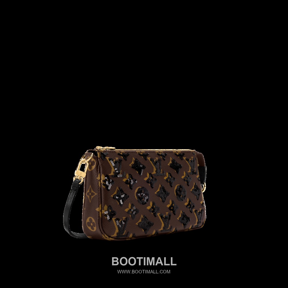 Louis Vuitton Pochette Accessoires Monogram Sequin Cowhide Leather Clutch Bag with Chain Strap Detail 루이비통 포쉐트 악세수아르 모노그램 시퀸 카우하이드 클러치백 체인스트랩 M26473 23.5cm 6