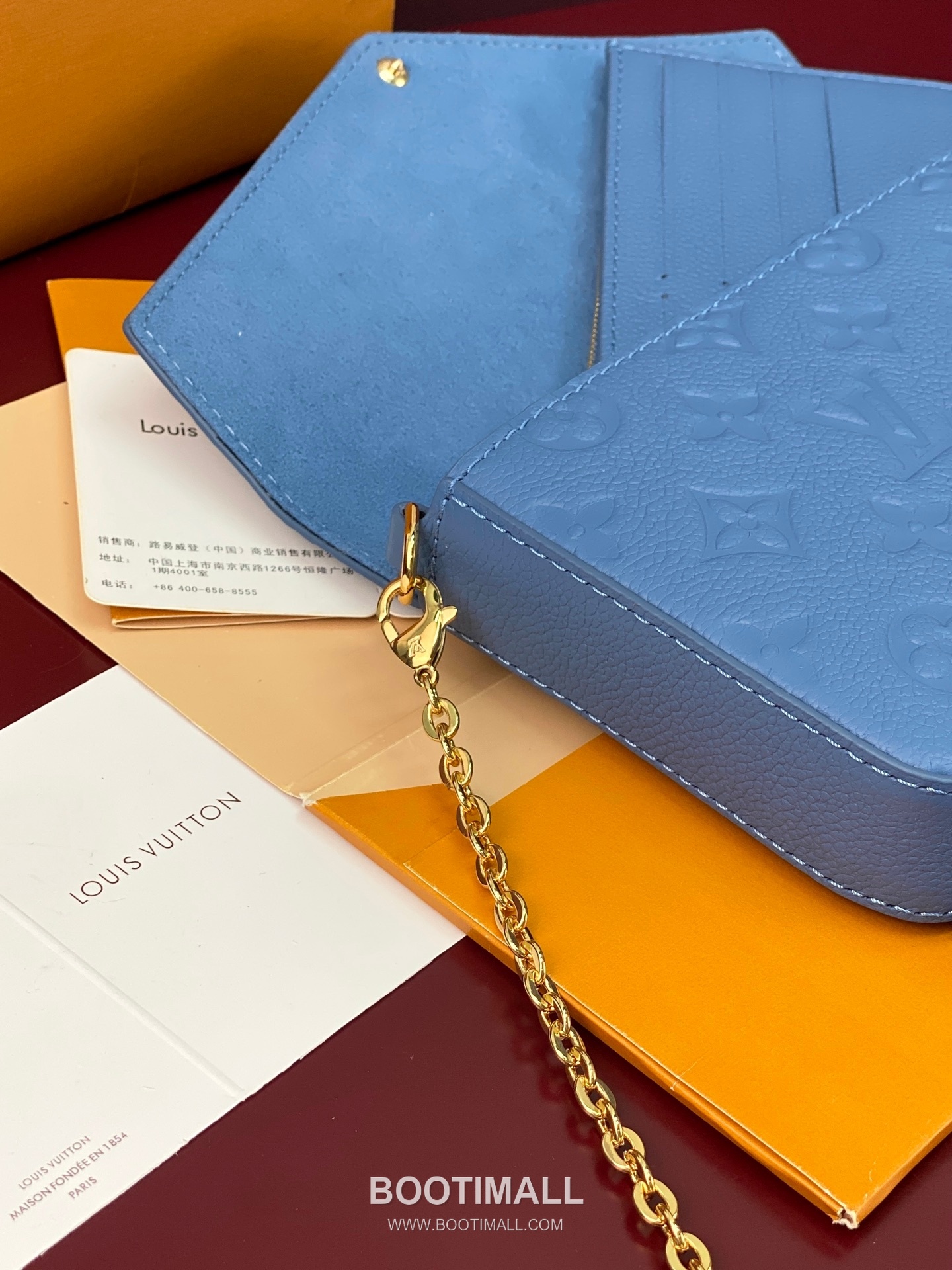 Louis Vuitton Pochette Félicie Monogram Empreinte Leather Crossbody Clutch Bag with Detachable Chain Strap Detail 루이비통 포쉐트 펠리시 모노그램 앙프렝뜨 크로스바디 클러치백 체인스트랩 M28891 21cm 8