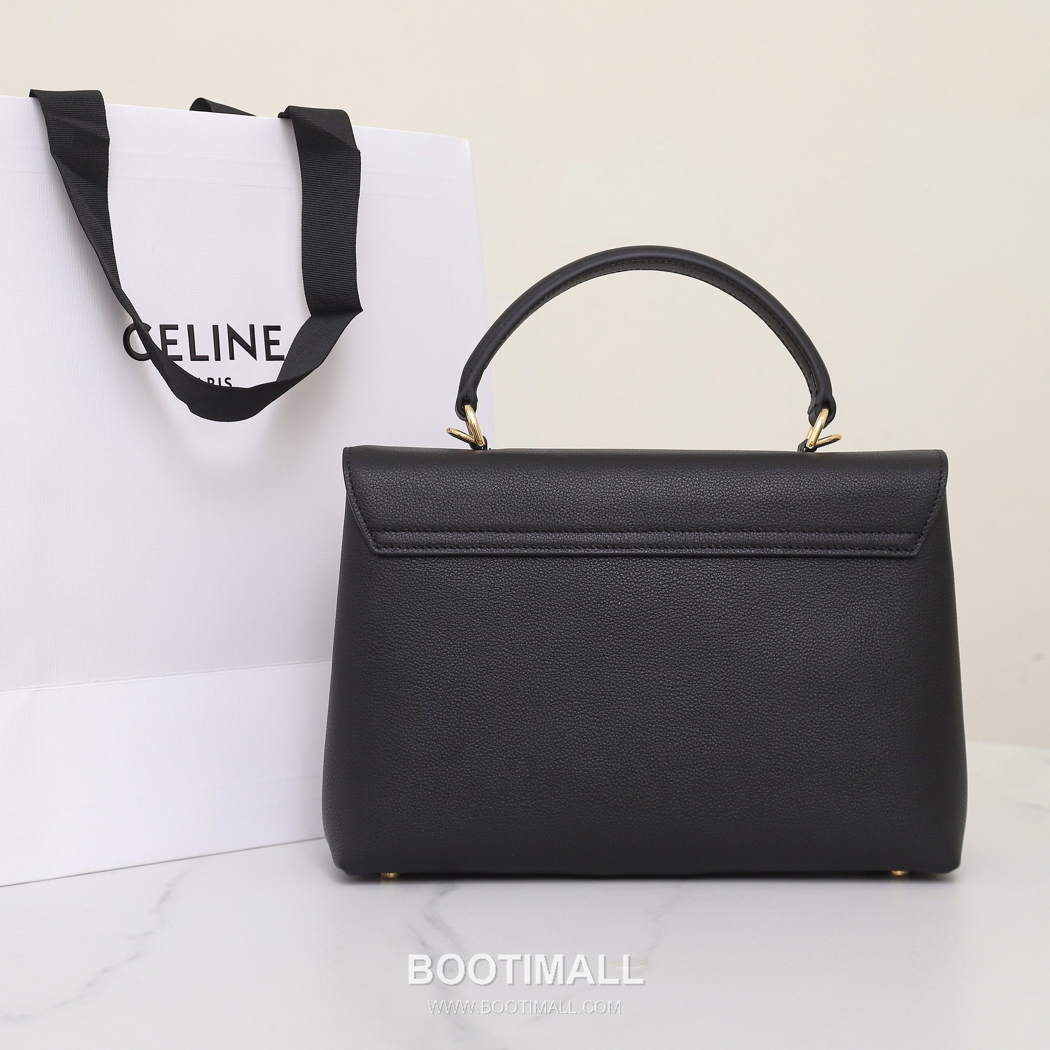 Celine Nino Triomphe Cowhide Leather Top Handle Shoulder Bag with Lock Detail 셀린느 니노 트리옹프 카우하이드 탑핸들 숄더백 락디테일 117523 26cm 7