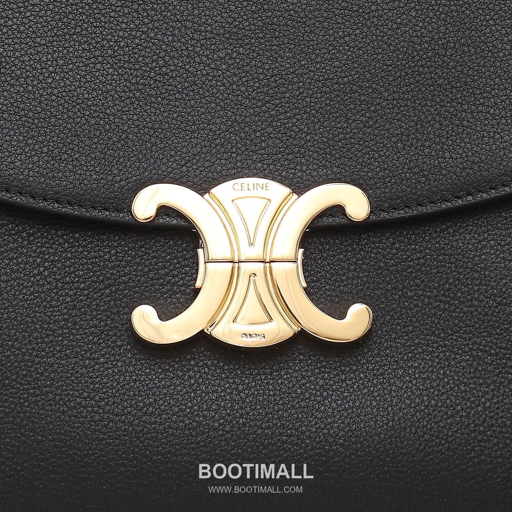 Celine Nino Triomphe Cowhide Leather Top Handle Shoulder Bag with Lock Detail 셀린느 니노 트리옹프 카우하이드 탑핸들 숄더백 락디테일 117523 26cm 8