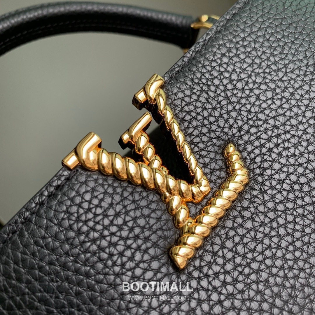 Louis Vuitton Capucines Mini Taurillon Leather Top Handle Tote Bag with Chain LV Detail 루이비통 카퓌신 미니 토리옹 레더 탑핸들 토트백 체인LV M24673 21cm 6