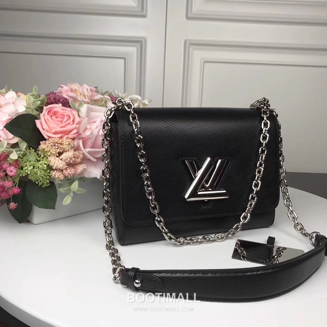 Louis Vuitton Twist MM Epi Calfskin Leather Chain Shoulder Bag with Twist Lock Detail 루이비통 트위스트 MM 에피 카프스킨 체인 숄더백 트위스트락 M50280 23cm 9