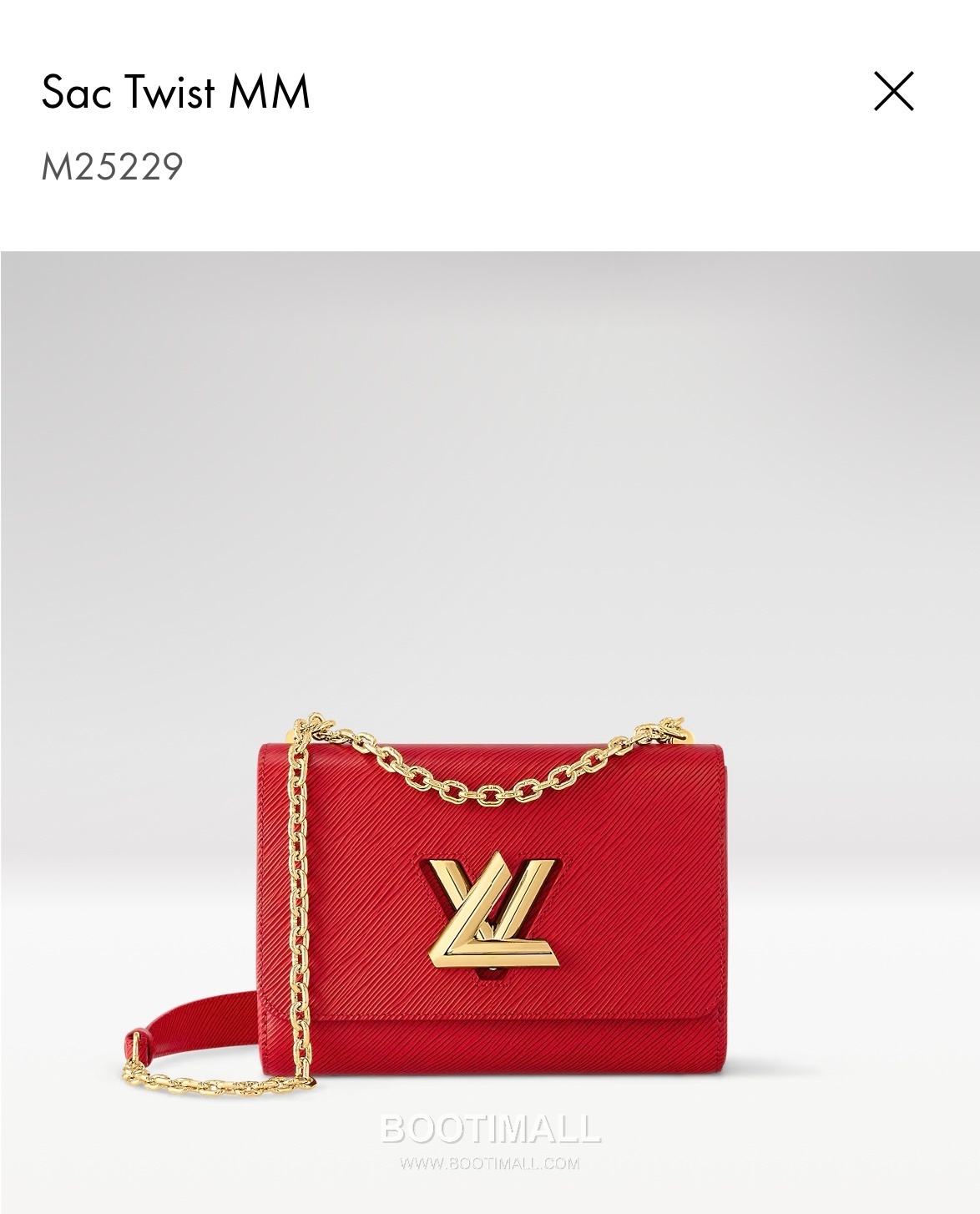 Louis Vuitton Twist MM Epi Calfskin Leather Chain Shoulder Bag with LV Twist Lock Detail 루이비통 트위스트 MM 에피 카프스킨 체인 숄더백 LV트위스트락 M25229 23cm 1
