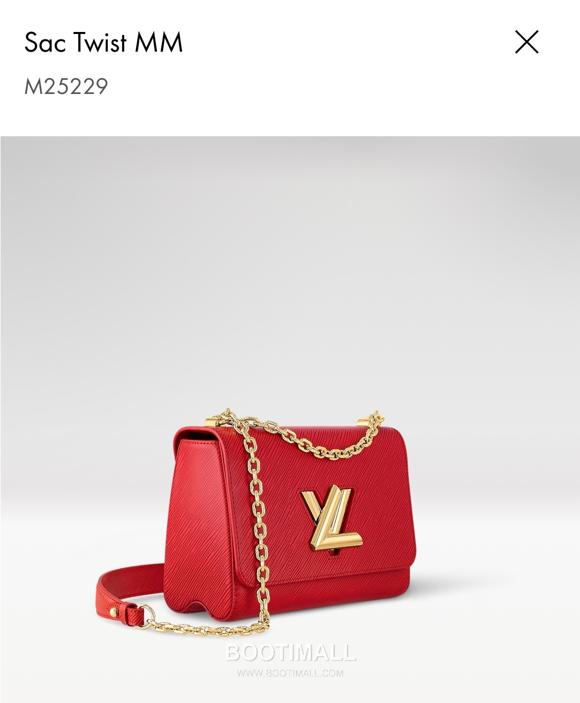 Louis Vuitton Twist MM Epi Calfskin Leather Chain Shoulder Bag with LV Twist Lock Detail 루이비통 트위스트 MM 에피 카프스킨 체인 숄더백 LV트위스트락 M25229 23cm 2