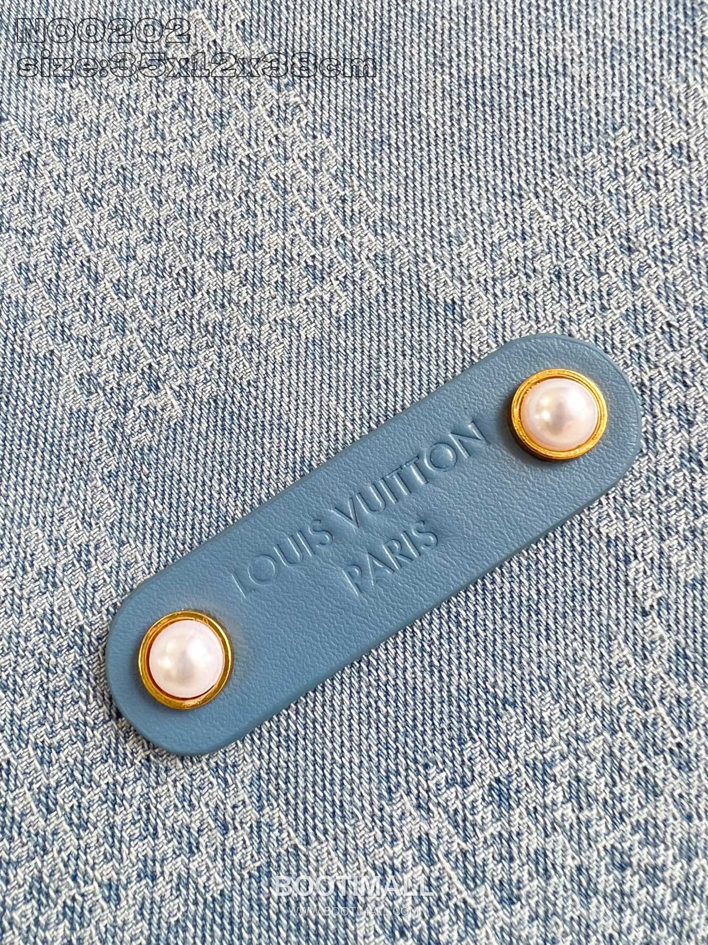 Louis Vuitton Vagabond Hobo Damier Denim Canvas Shoulder Bag with Leather Trim Detail 루이비통 바가본드 호보 다미에 데님 캔버스 숄더백 레더트림 N00202 38cm 2