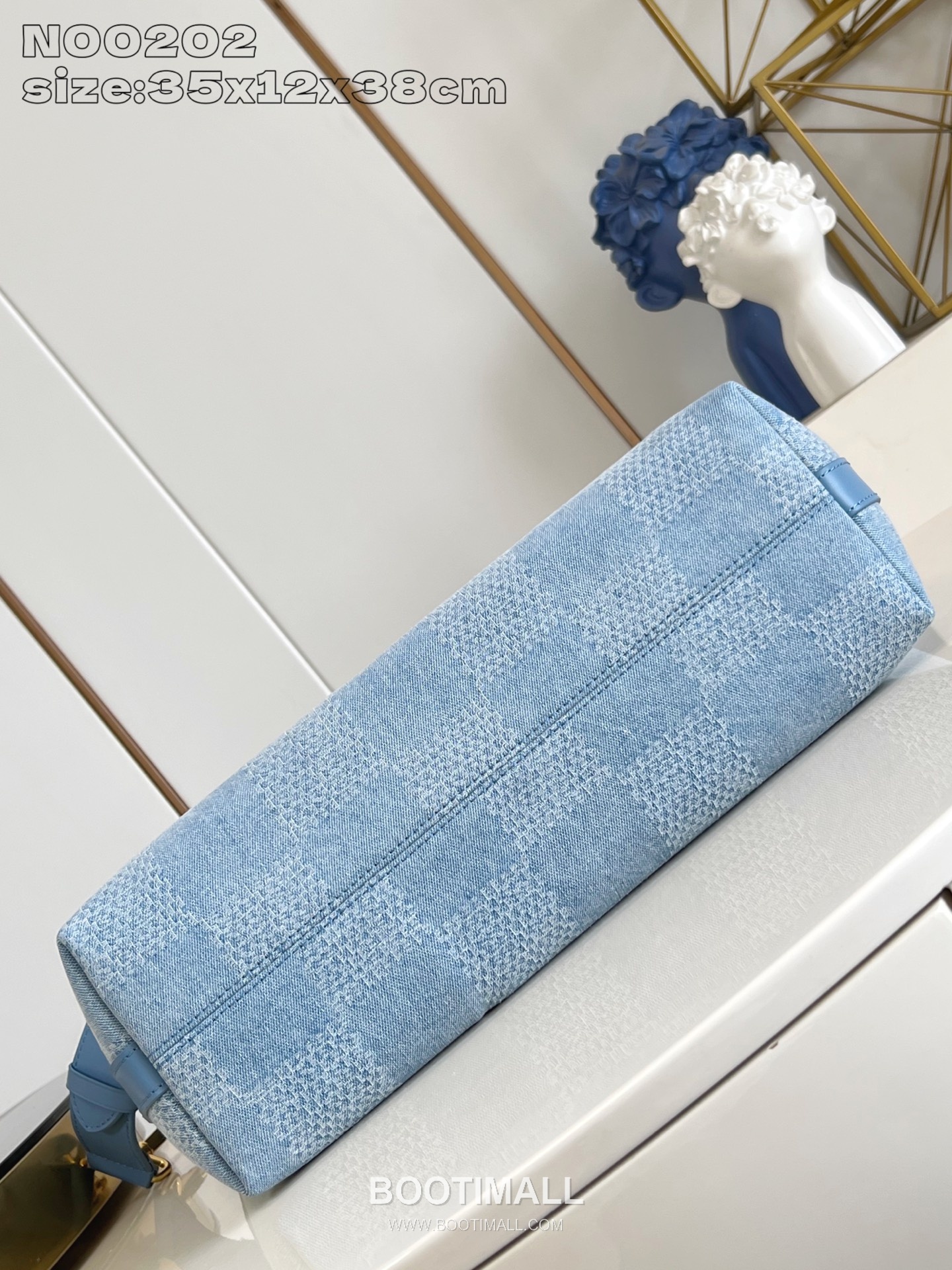 Louis Vuitton Vagabond Hobo Damier Denim Canvas Shoulder Bag with Leather Trim Detail 루이비통 바가본드 호보 다미에 데님 캔버스 숄더백 레더트림 N00202 38cm 6