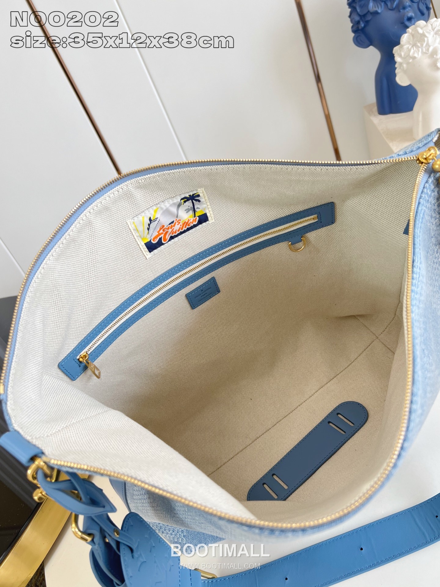 Louis Vuitton Vagabond Hobo Damier Denim Canvas Shoulder Bag with Leather Trim Detail 루이비통 바가본드 호보 다미에 데님 캔버스 숄더백 레더트림 N00202 38cm 8