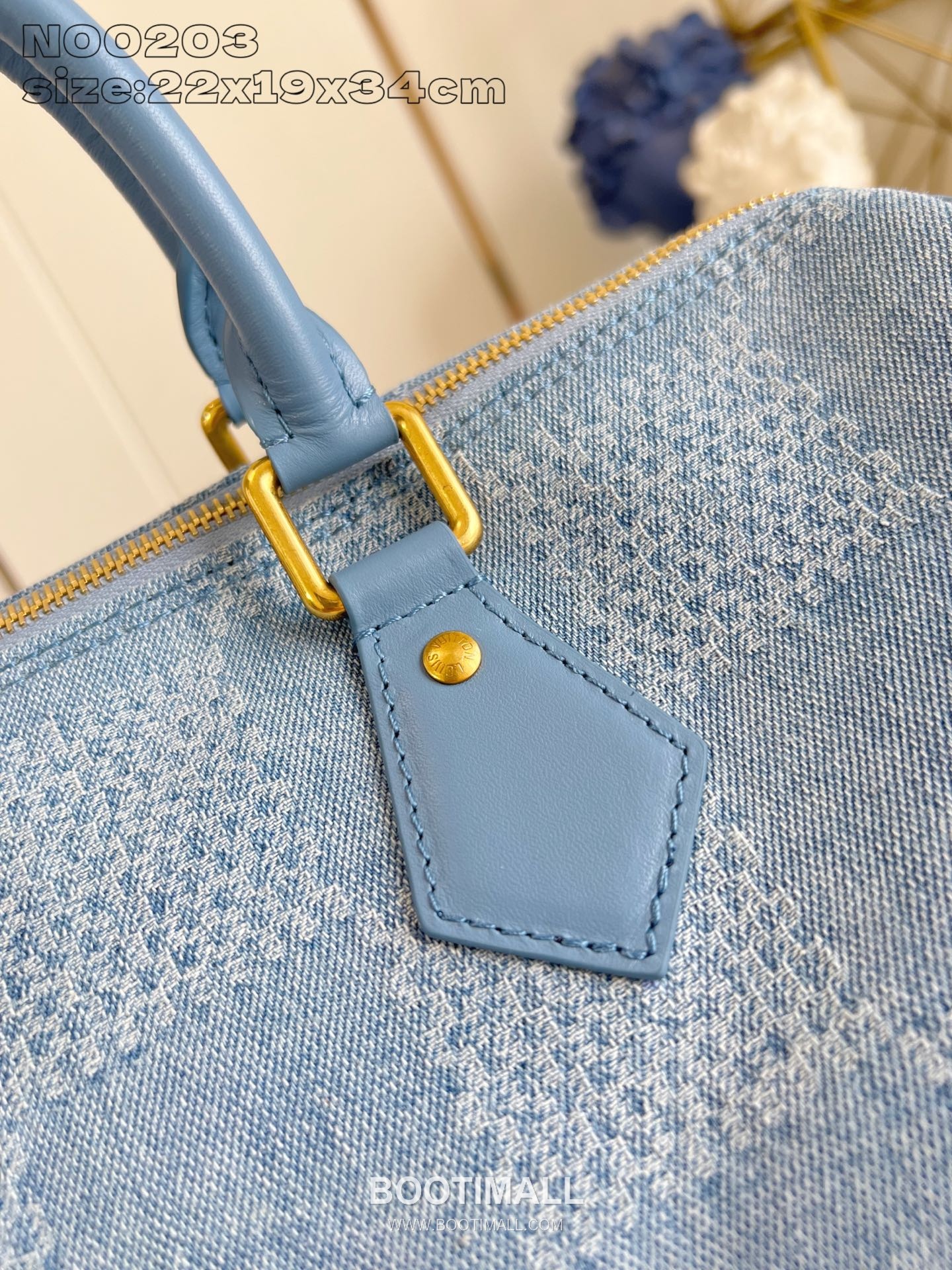 Louis Vuitton Speedy 30 Bandoulière Damier Denim Canvas Boston Bag with Strap Detail 루이비통 스피디 30 반둘리에 다미에 데님 캔버스 보스턴백 스트랩 N00203 34cm 2