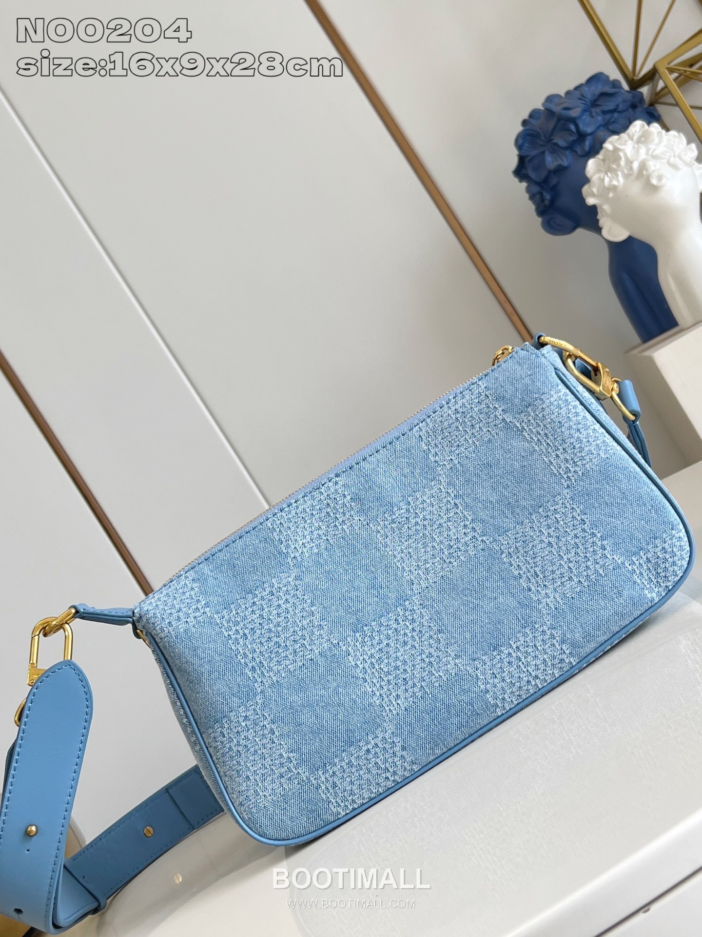 Louis Vuitton Pochette Accessoires XL Damier Denim Canvas Clutch Bag with Zip Pocket Detail 루이비통 포쉐트 악세수아르 XL 다미에 데님 캔버스 클러치백 지퍼포켓 N00204 28cm 5