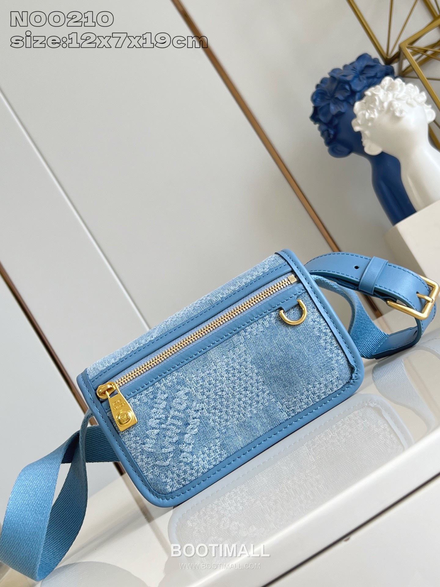 Louis Vuitton Bosphore Mini Damier Denim Canvas Crossbody Bag with Leather Trim Detail 루이비통 보스포르 미니 다미에 데님 캔버스 크로스백 레더트림 N00210 19cm 1