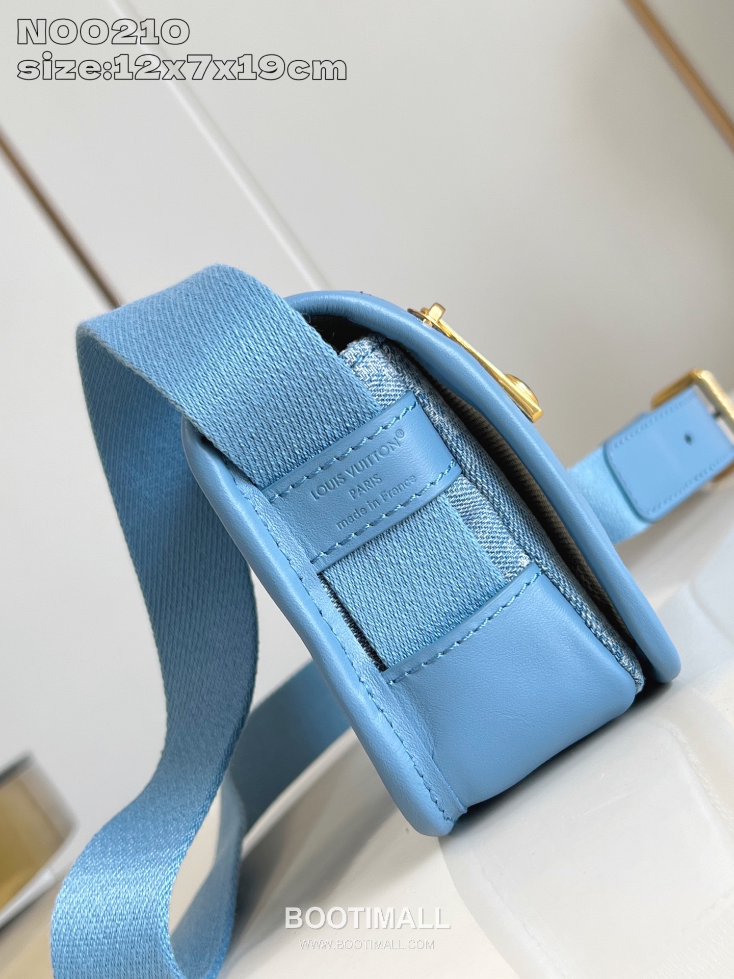 Louis Vuitton Bosphore Mini Damier Denim Canvas Crossbody Bag with Leather Trim Detail 루이비통 보스포르 미니 다미에 데님 캔버스 크로스백 레더트림 N00210 19cm 4