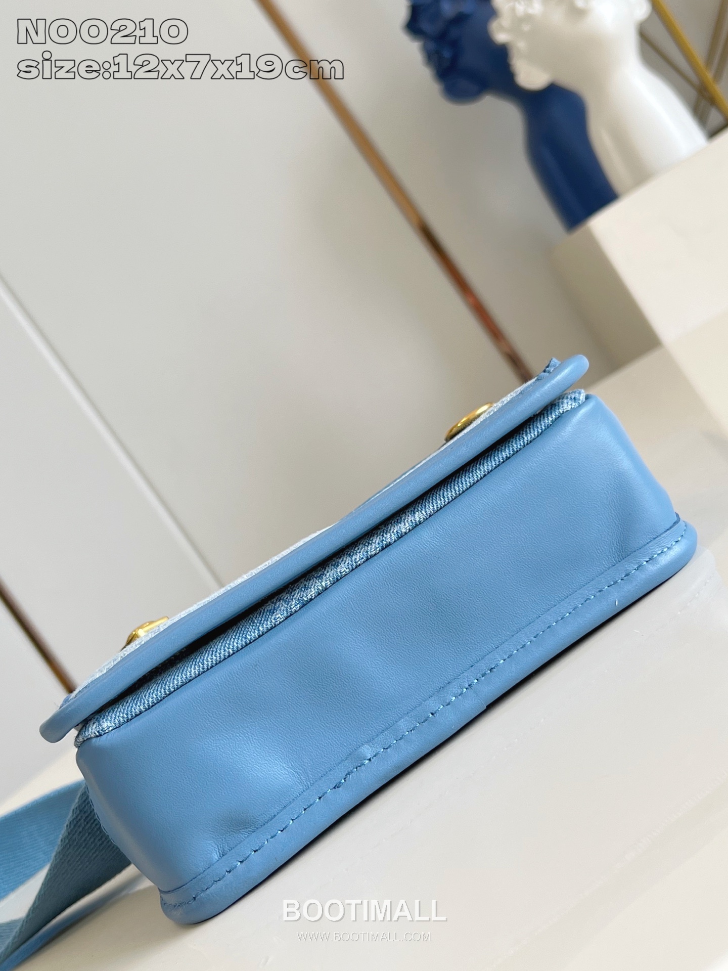 Louis Vuitton Bosphore Mini Damier Denim Canvas Crossbody Bag with Leather Trim Detail 루이비통 보스포르 미니 다미에 데님 캔버스 크로스백 레더트림 N00210 19cm 7