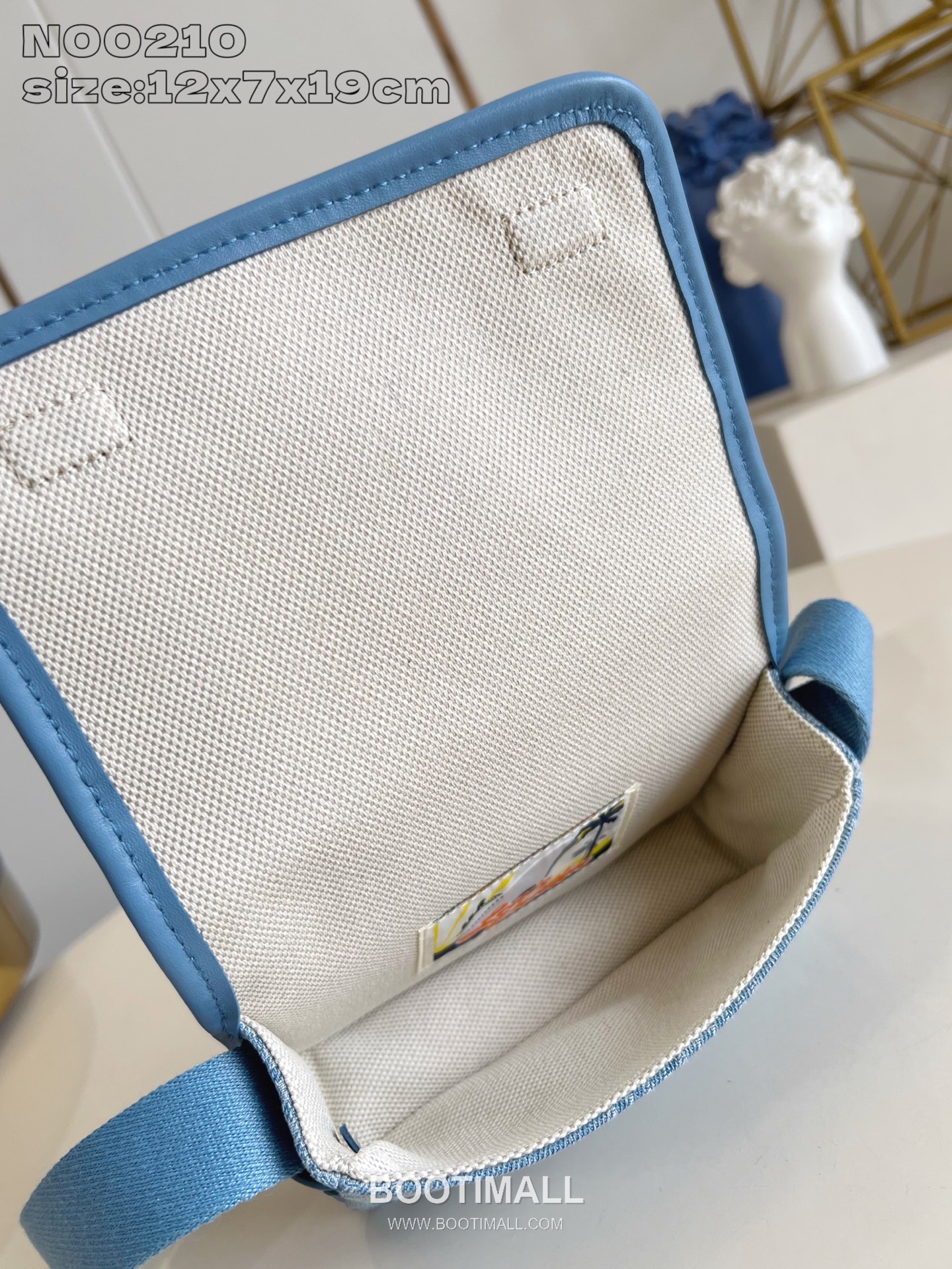 Louis Vuitton Bosphore Mini Damier Denim Canvas Crossbody Bag with Leather Trim Detail 루이비통 보스포르 미니 다미에 데님 캔버스 크로스백 레더트림 N00210 19cm 8