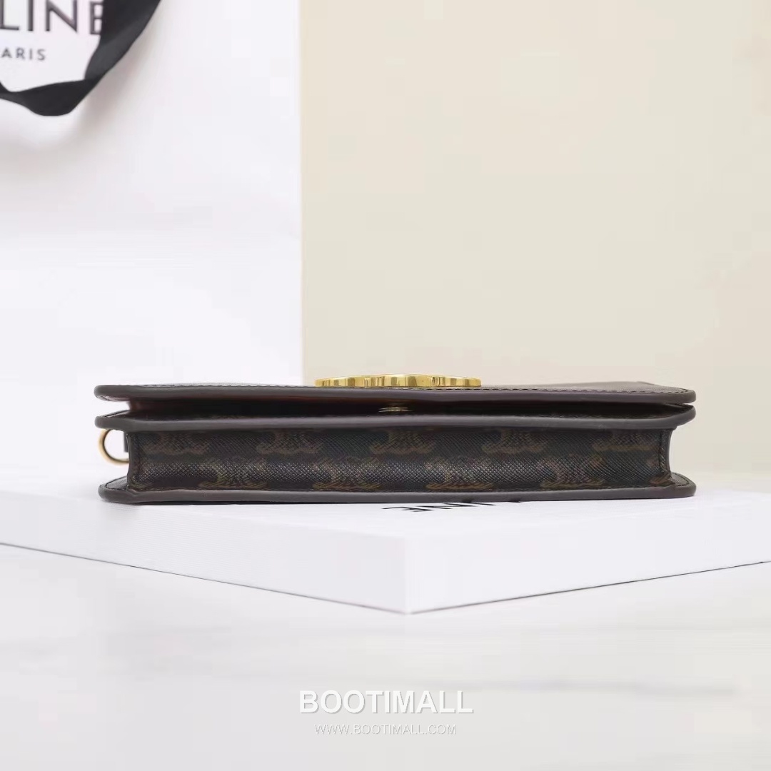 Celine Triomphe Canvas Cowhide Leather Crossbody Shoulder Bag with Dual Strap Detail 셀린느 트리옹프 캔버스 카우하이드 크로스바디 숄더백 듀얼스트랩 10L972 20.5cm 5