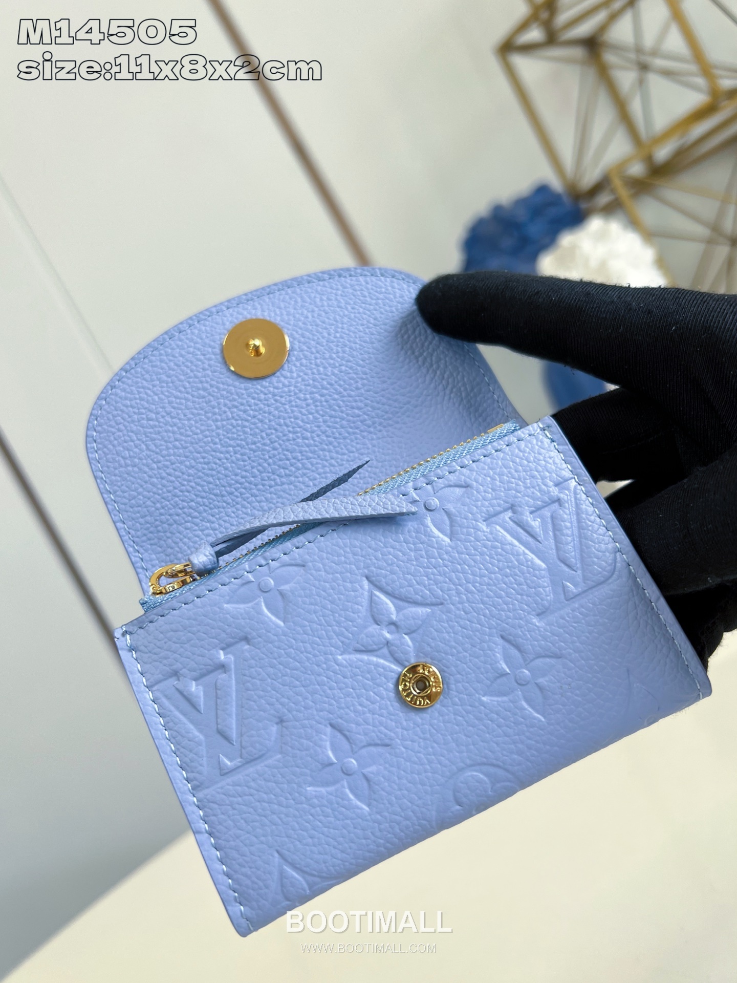 Louis Vuitton Rosalie Monogram Empreinte Leather Coin Wallet with Snap Button Detail 루이비통 로잘리 모노그램 앙프렝뜨 코인월렛 스냅버튼 M14505 11cm 5