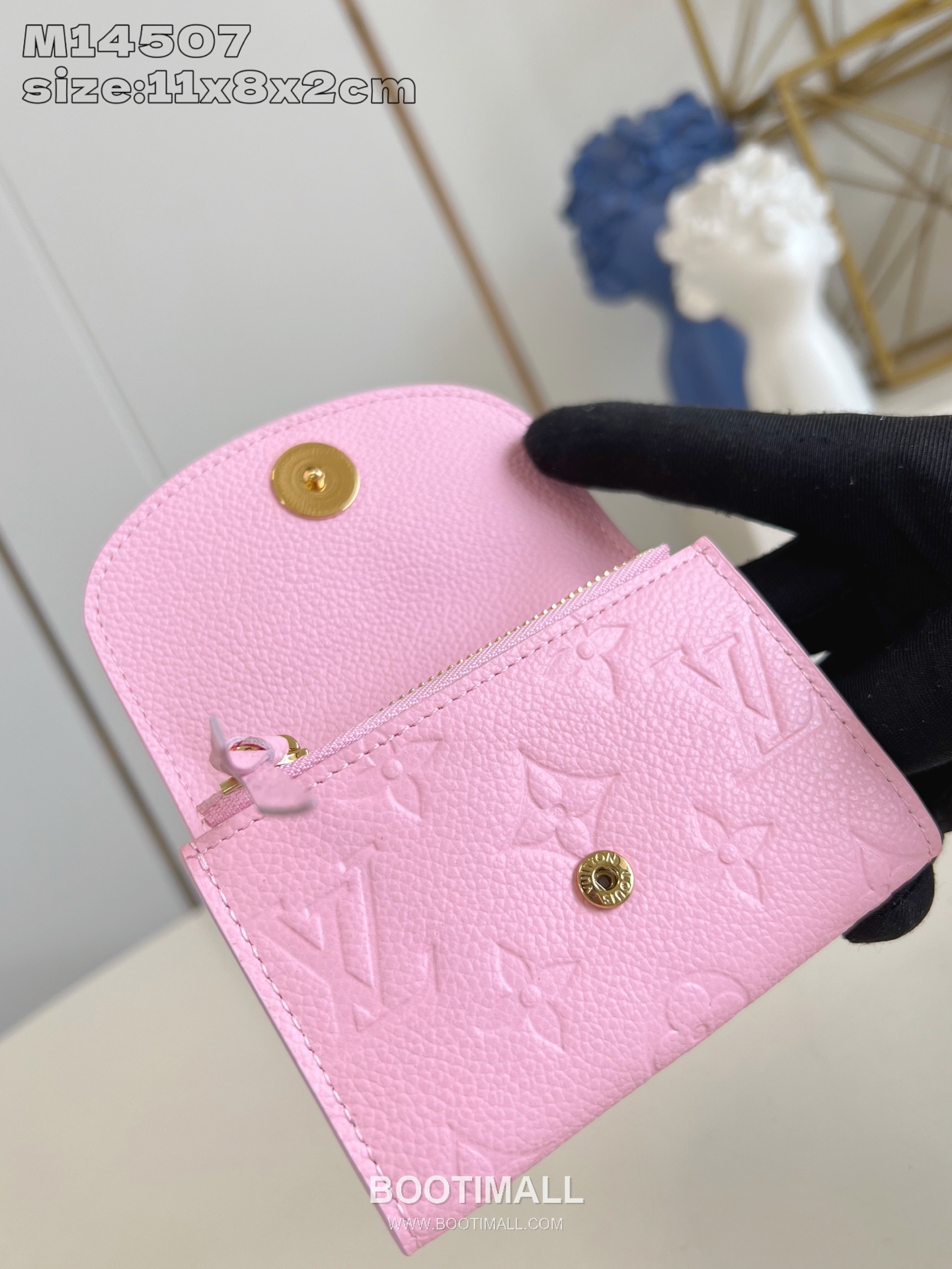 Louis Vuitton Rosalie Monogram Empreinte Leather Coin Wallet with Snap Button Detail 루이비통 로잘리 모노그램 앙프렝뜨 코인월렛 스냅버튼 M14507 11cm 5