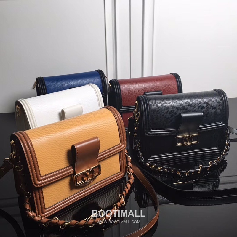 Louis Vuitton Dauphine Epi Calfskin Leather Shoulder Bag with LV Lock Detail 루이비통 도핀 에피 카프스킨 숄더백 LV락 M44162 25cm 9