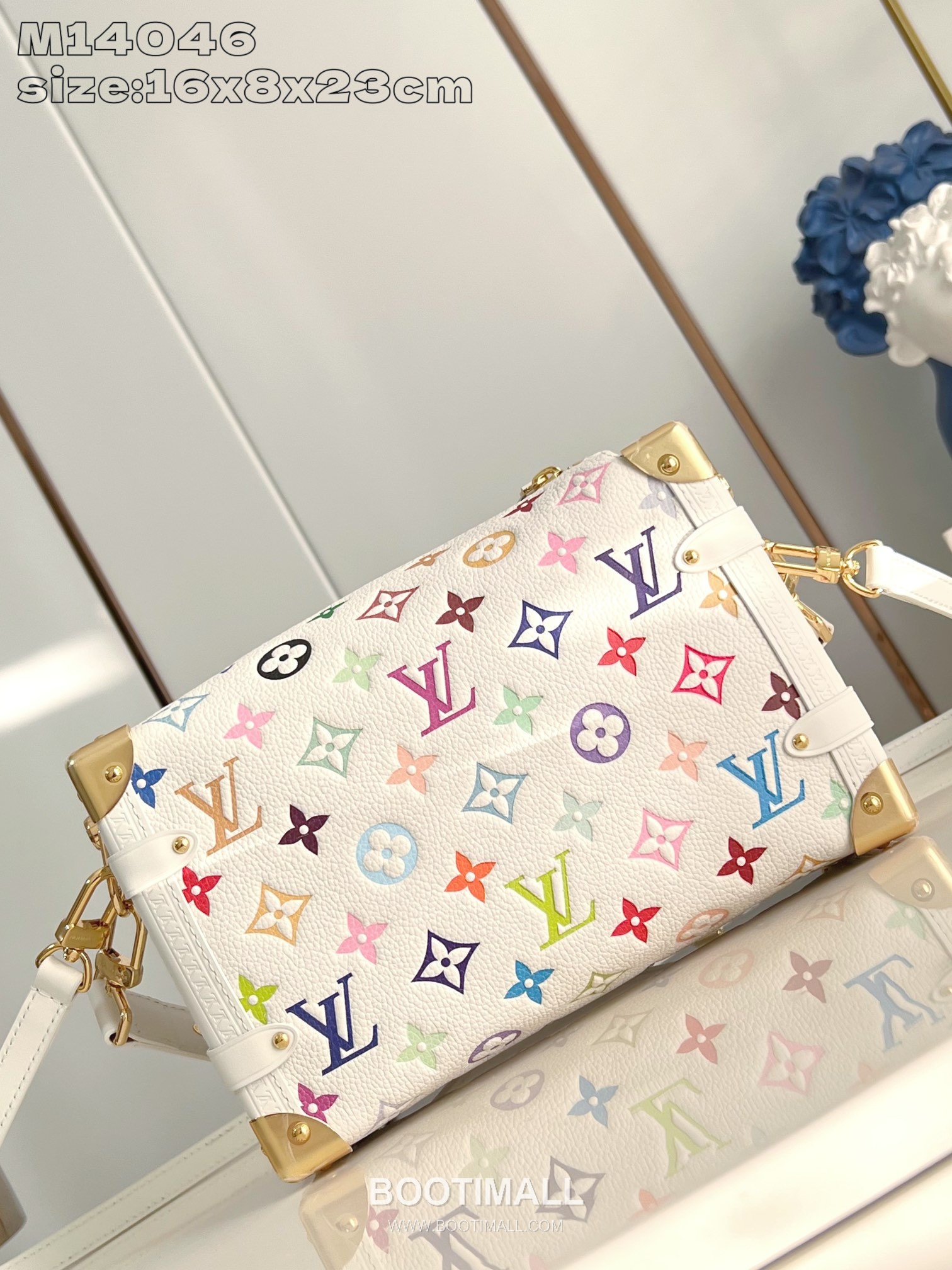 Louis Vuitton Side Trunk Monogram Cowhide Leather Box Shoulder Bag with S Lock Detail 루이비통 사이드 트렁크 모노그램 카우하이드 박스 숄더백 S락 M14046 23.5cm 5