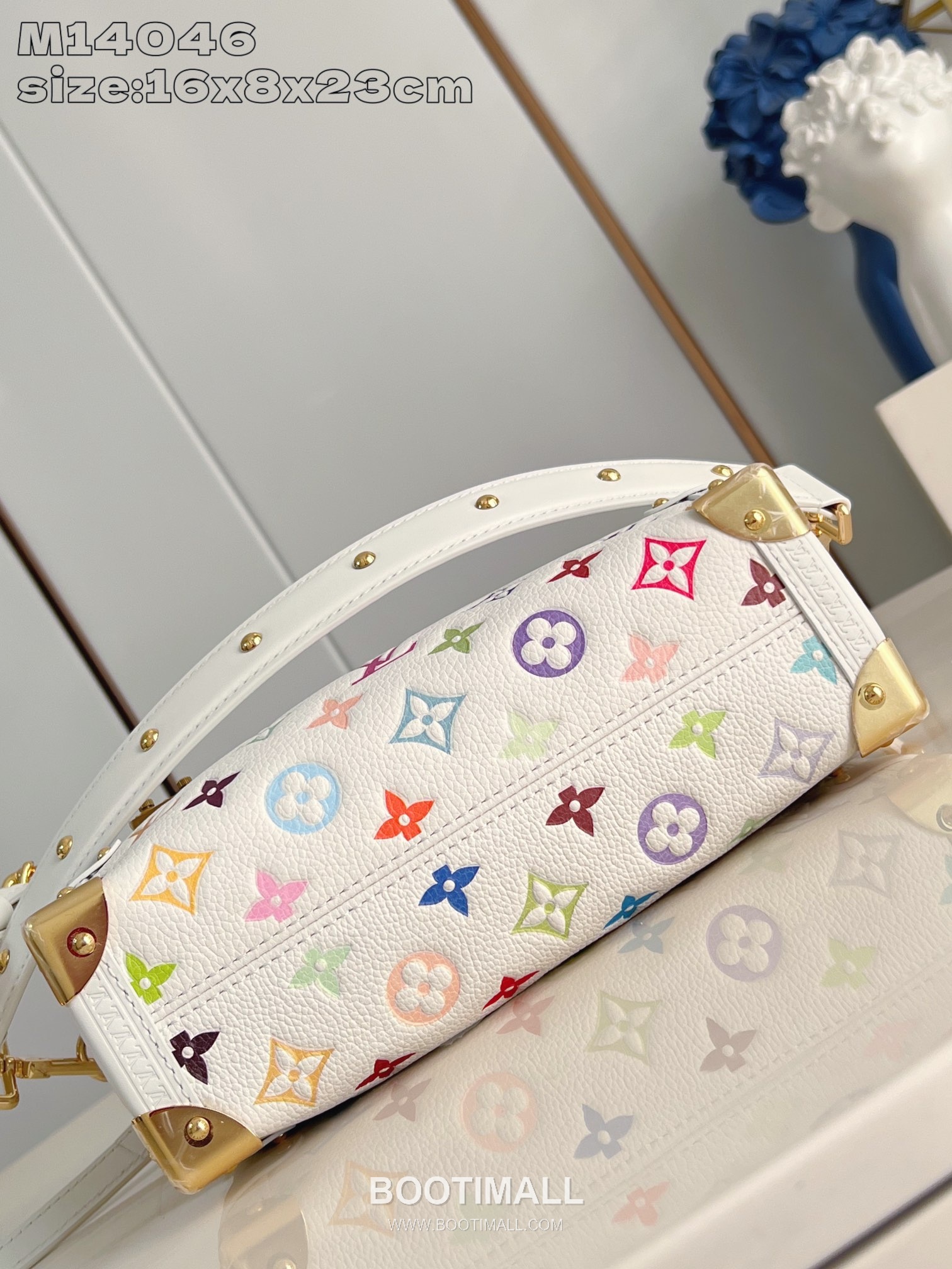 Louis Vuitton Side Trunk Monogram Cowhide Leather Box Shoulder Bag with S Lock Detail 루이비통 사이드 트렁크 모노그램 카우하이드 박스 숄더백 S락 M14046 23.5cm 6