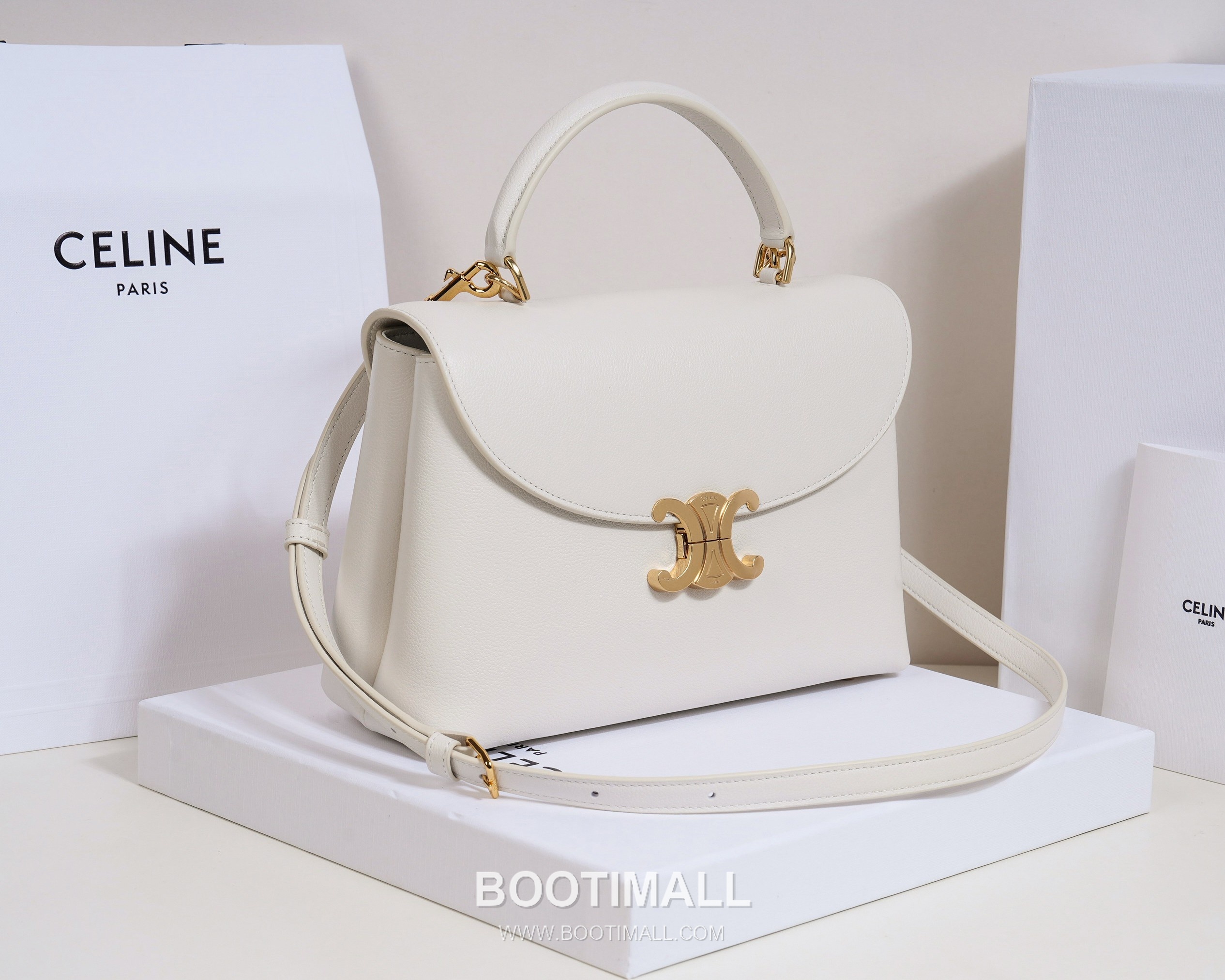 Celine Nino Cowhide Leather Top Handle Crossbody Bag with Triomphe Lock Detail 셀린느 니노 카우하이드 탑핸들 크로스백 트리옹프락 117523 26cm 2