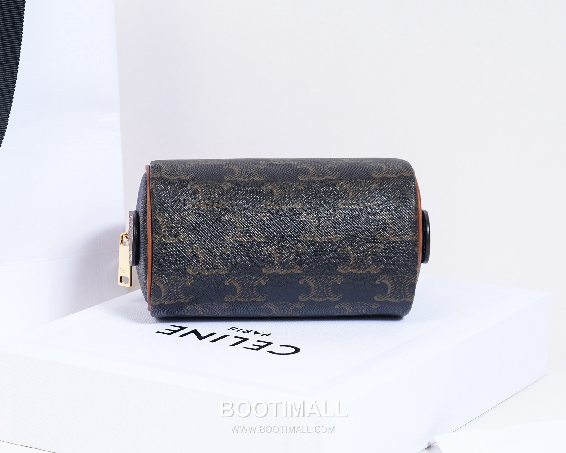 Celine Monogram Canvas Cowhide Leather Mini Crossbody Bag with Leather Trim Detail 셀린느 모노그램 캔버스 카우하이드 미니 크로스백 레더트림 195112 14cm 6