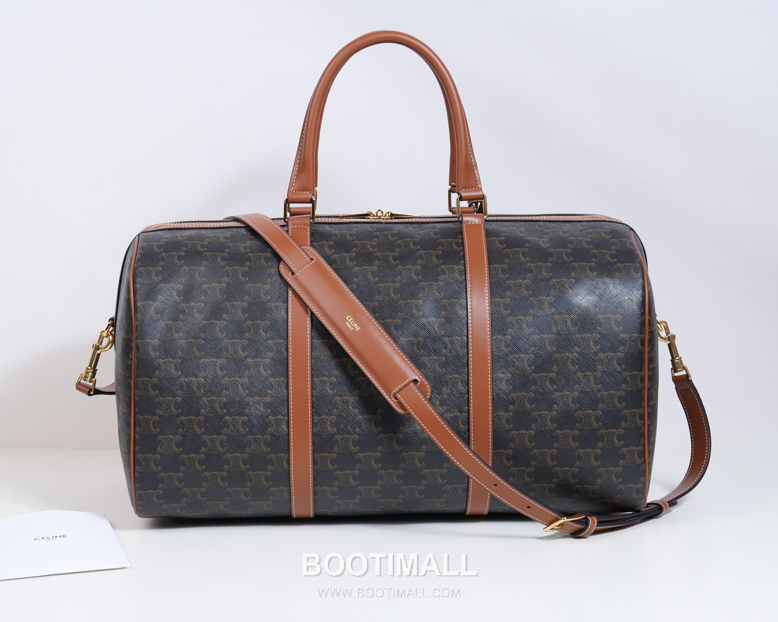 Celine Monogram Canvas Cowhide Leather Boston Travel Bag with Leather Trim Detail 셀린느 모노그램 캔버스 카우하이드 보스턴 여행가방 레더트림 190662 45cm 4