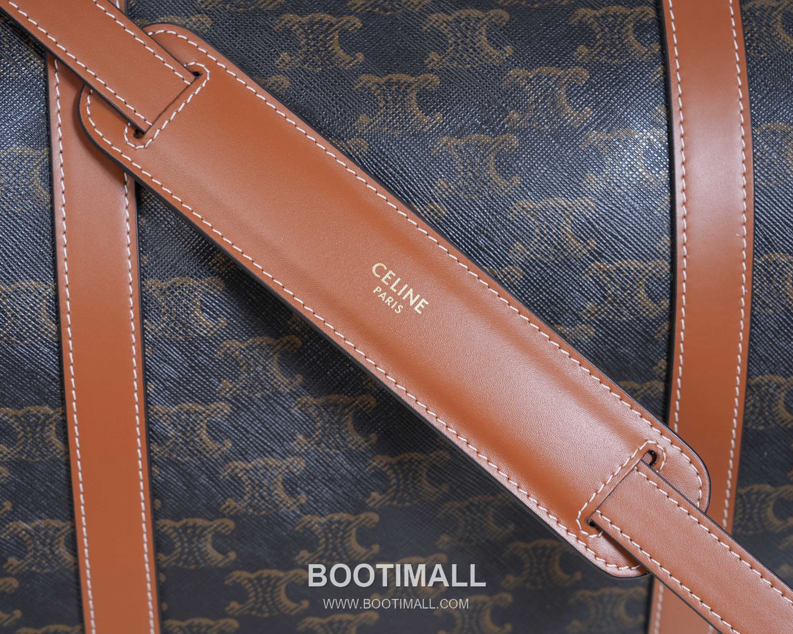 Celine Monogram Canvas Cowhide Leather Boston Travel Bag with Leather Trim Detail 셀린느 모노그램 캔버스 카우하이드 보스턴 여행가방 레더트림 190662 45cm 6