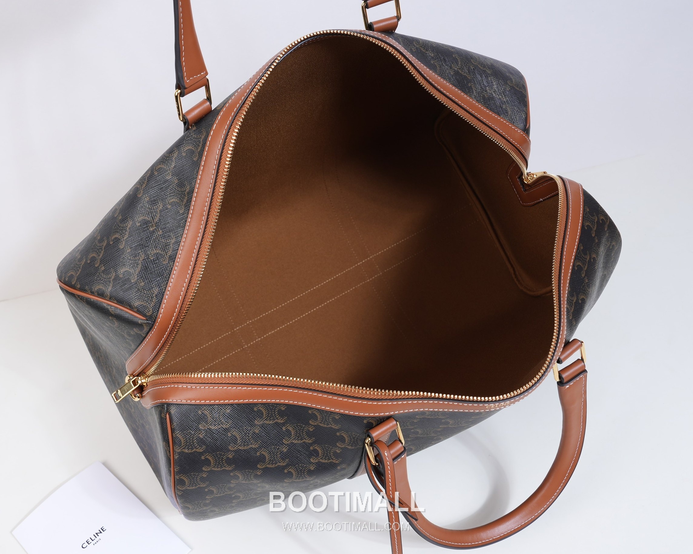 Celine Monogram Canvas Cowhide Leather Boston Travel Bag with Leather Trim Detail 셀린느 모노그램 캔버스 카우하이드 보스턴 여행가방 레더트림 190662 45cm 9