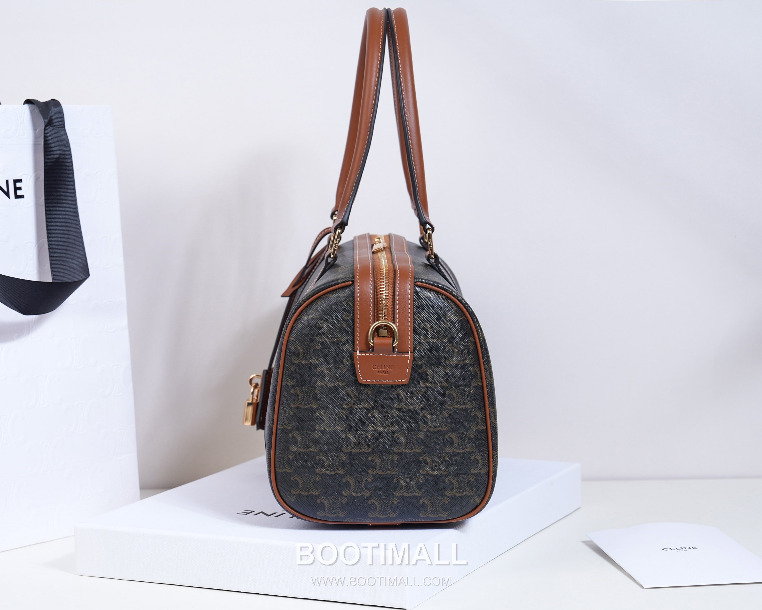 Celine Monogram Canvas Cowhide Leather Boston Bag with Top Handle Detail 셀린느 모노그램 캔버스 카우하이드 보스턴백 탑핸들 190372 31cm 3