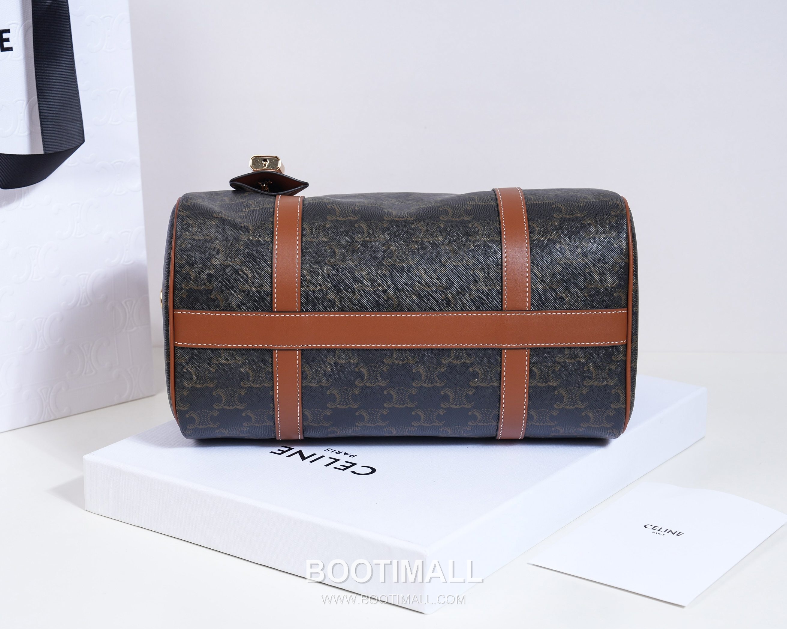 Celine Monogram Canvas Cowhide Leather Boston Bag with Top Handle Detail 셀린느 모노그램 캔버스 카우하이드 보스턴백 탑핸들 190372 31cm 5