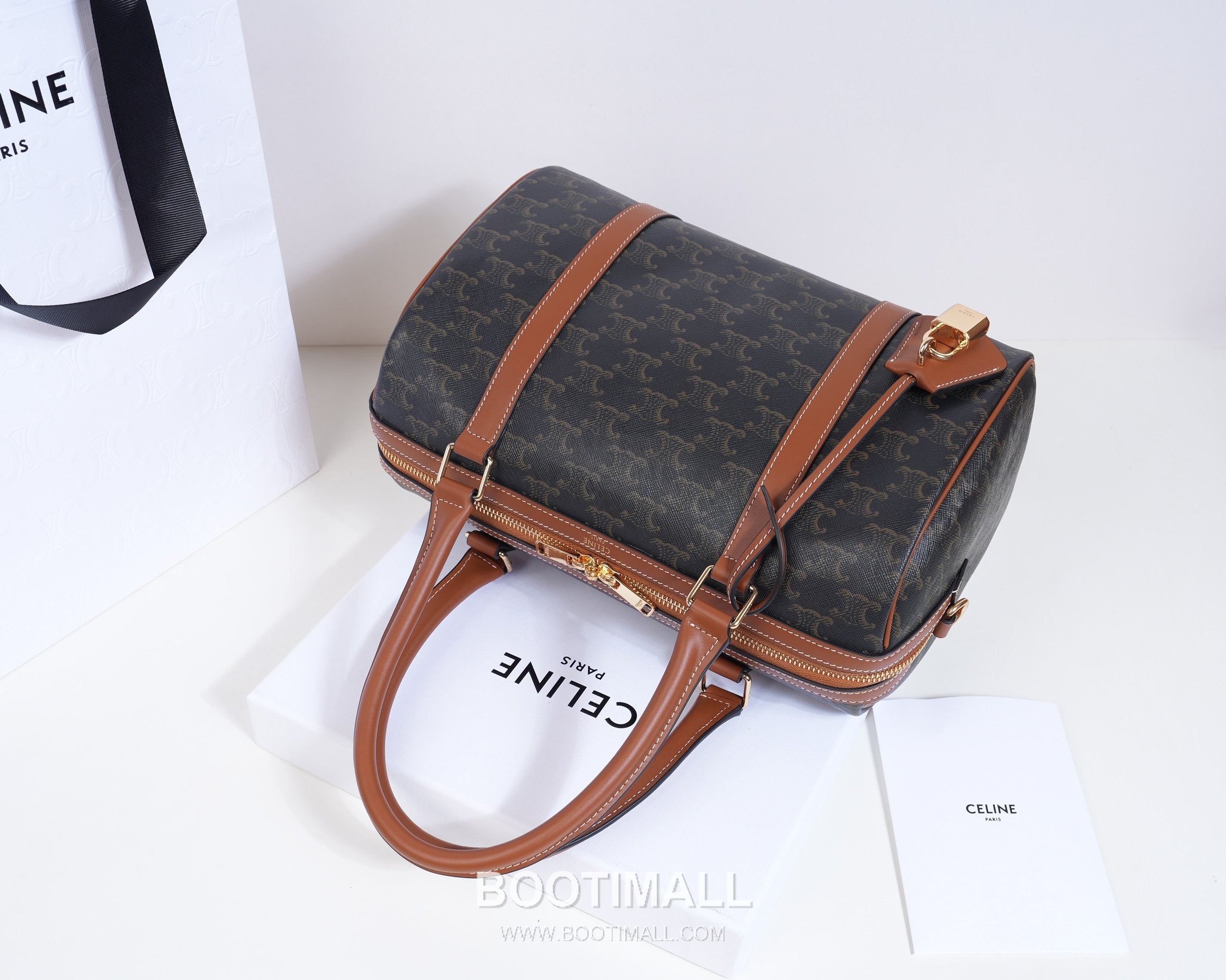 Celine Monogram Canvas Cowhide Leather Boston Bag with Top Handle Detail 셀린느 모노그램 캔버스 카우하이드 보스턴백 탑핸들 190372 31cm 6