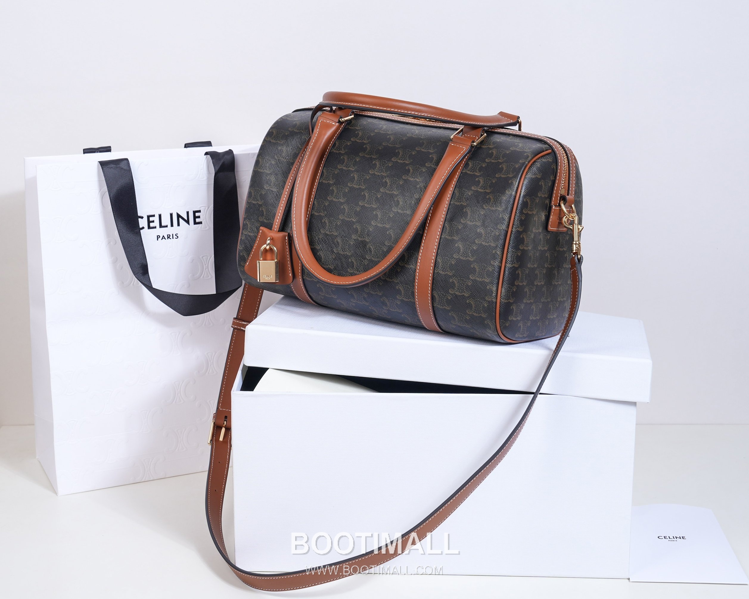 Celine Monogram Canvas Cowhide Leather Boston Bag with Top Handle Detail 셀린느 모노그램 캔버스 카우하이드 보스턴백 탑핸들 190372 31cm 9
