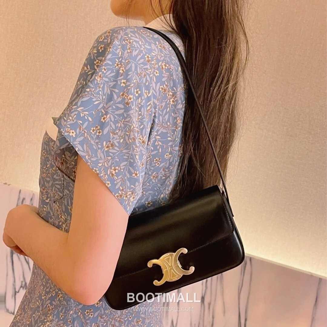 Celine Cowhide Leather Shoulder Crossbody Bag with Minimal Flap Detail 셀린느 카우하이드 숄더 크로스백 미니멀플랩 194143 20cm 1