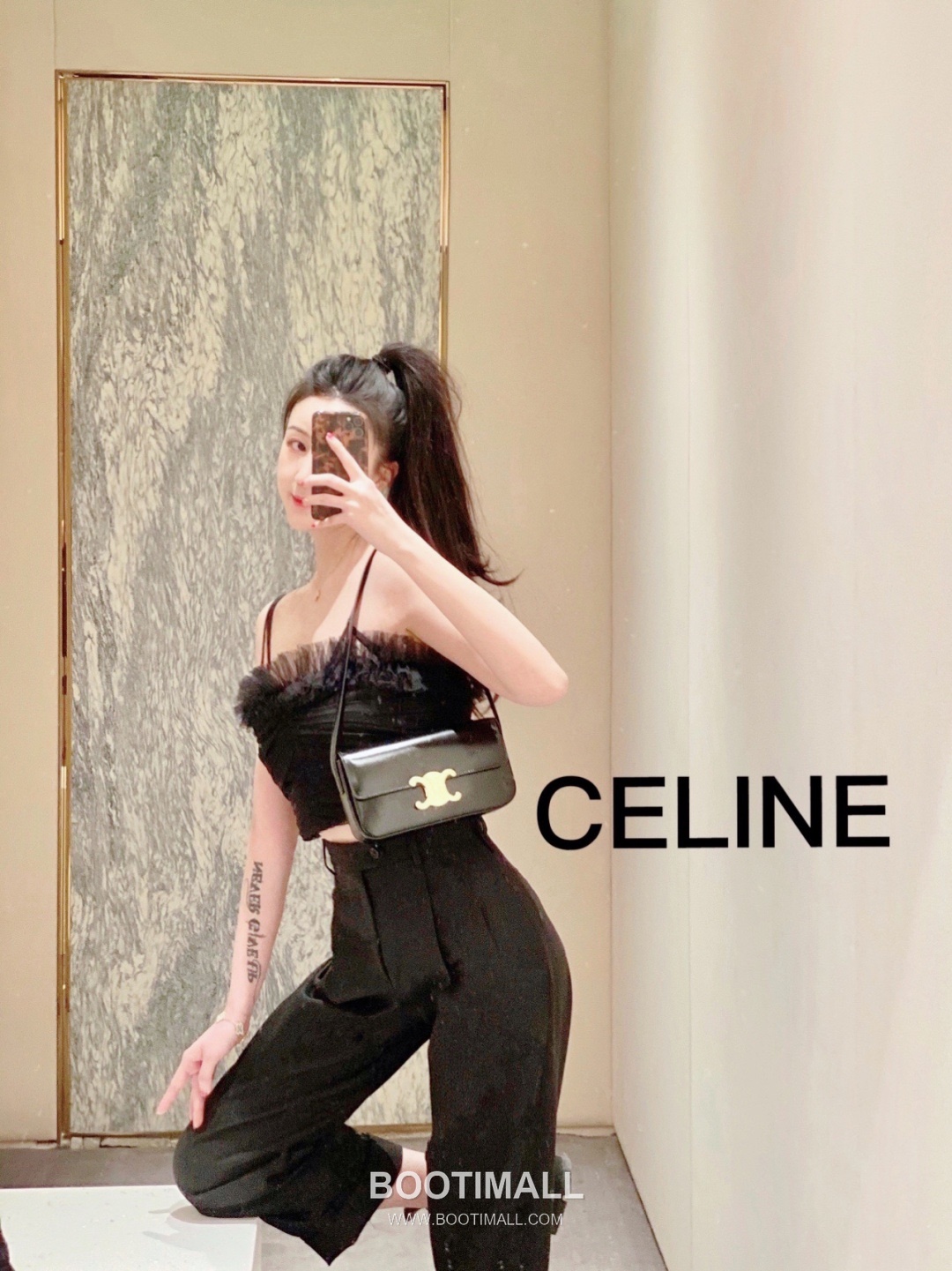 Celine Cowhide Leather Shoulder Crossbody Bag with Minimal Flap Detail 셀린느 카우하이드 숄더 크로스백 미니멀플랩 194143 20cm 4