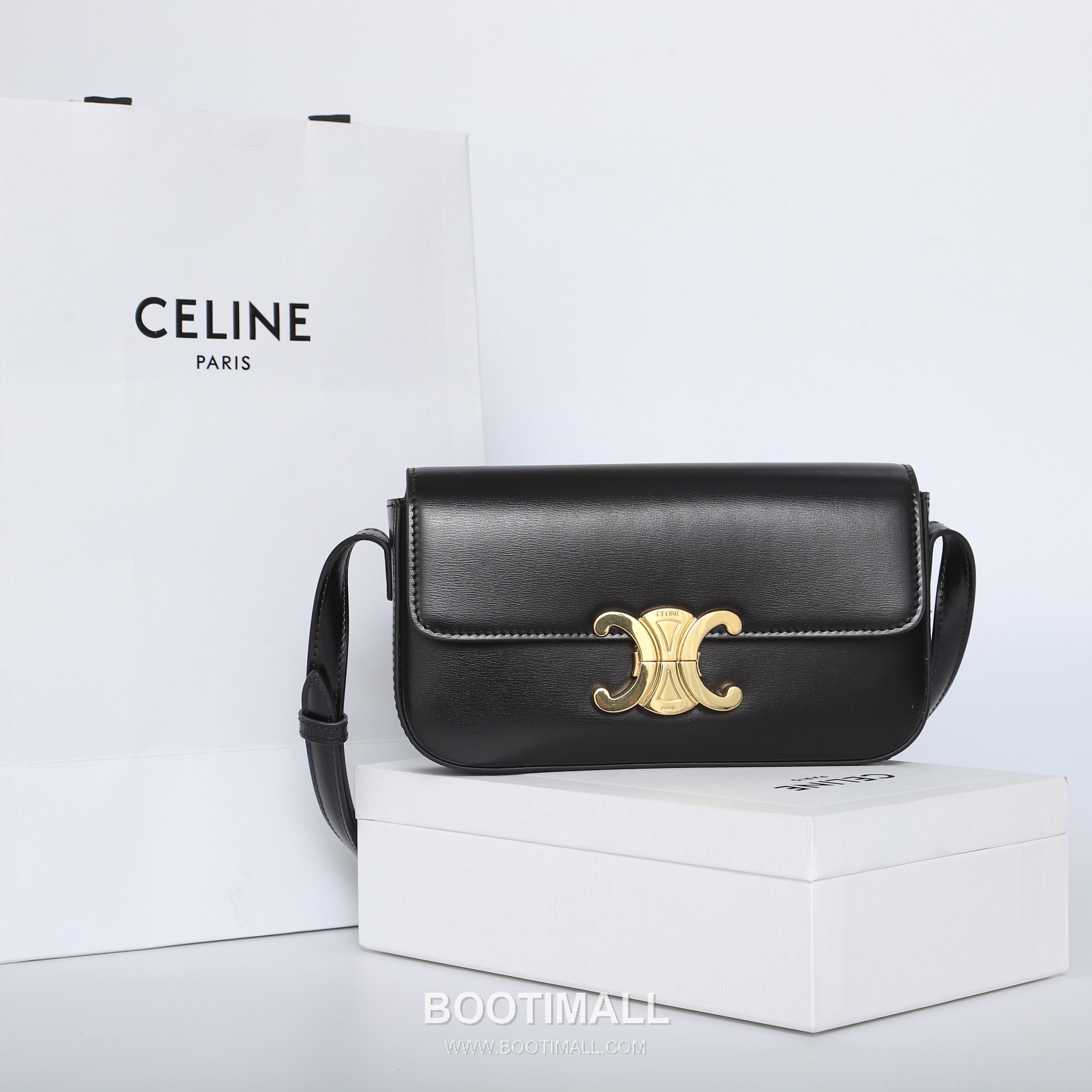 Celine Cowhide Leather Shoulder Crossbody Bag with Minimal Flap Detail 셀린느 카우하이드 숄더 크로스백 미니멀플랩 194143 20cm 10