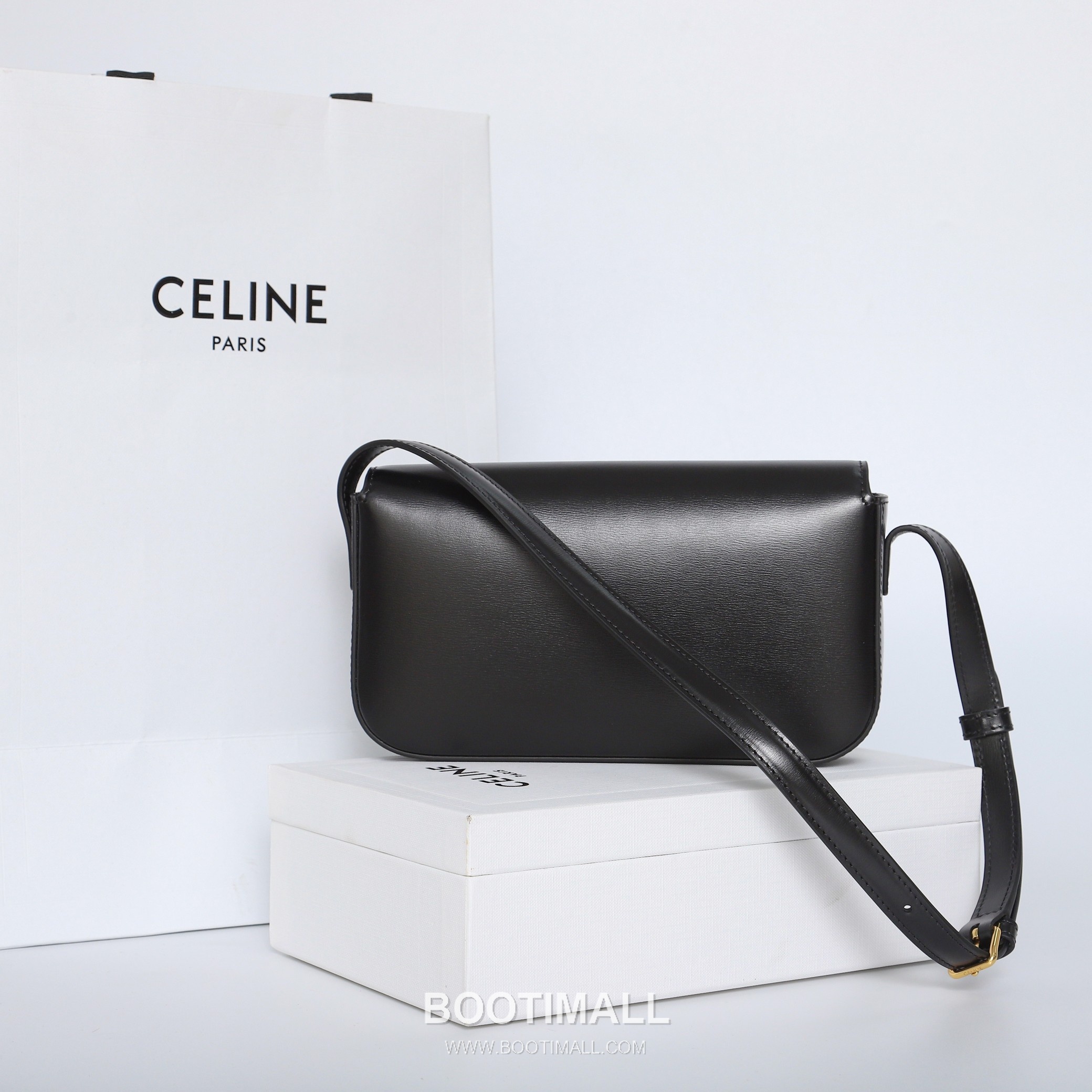 Celine Cowhide Leather Shoulder Crossbody Bag with Minimal Flap Detail 셀린느 카우하이드 숄더 크로스백 미니멀플랩 194143 20cm 12