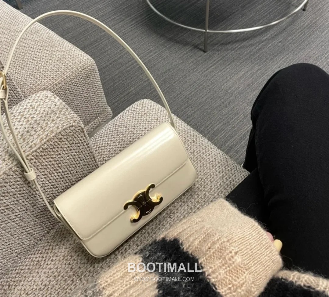 Celine Cowhide Leather Shoulder Crossbody Bag with Minimal Flap Detail 셀린느 카우하이드 숄더 크로스백 미니멀플랩 194143 20cm 1