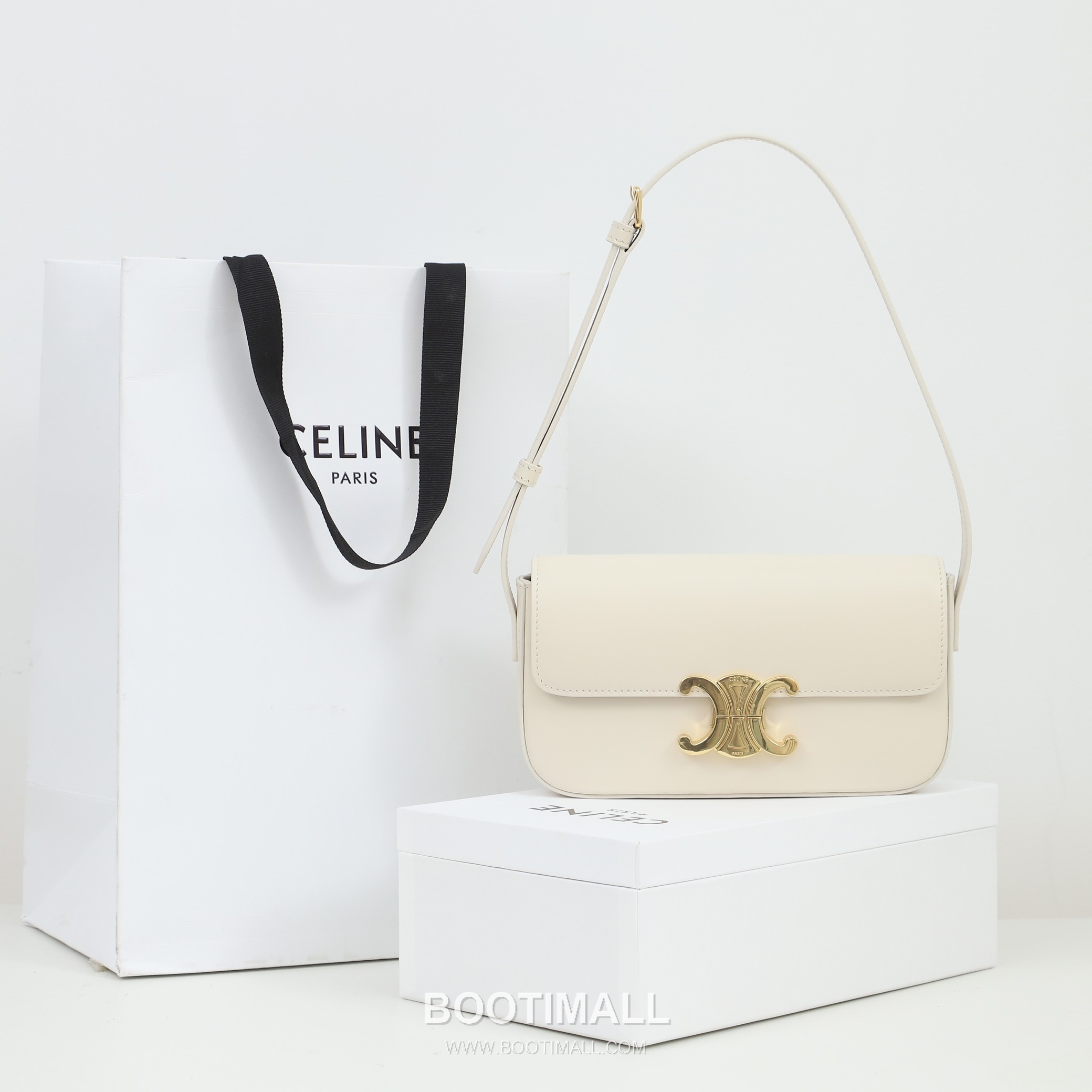 Celine Cowhide Leather Shoulder Crossbody Bag with Minimal Flap Detail 셀린느 카우하이드 숄더 크로스백 미니멀플랩 194143 20cm 6