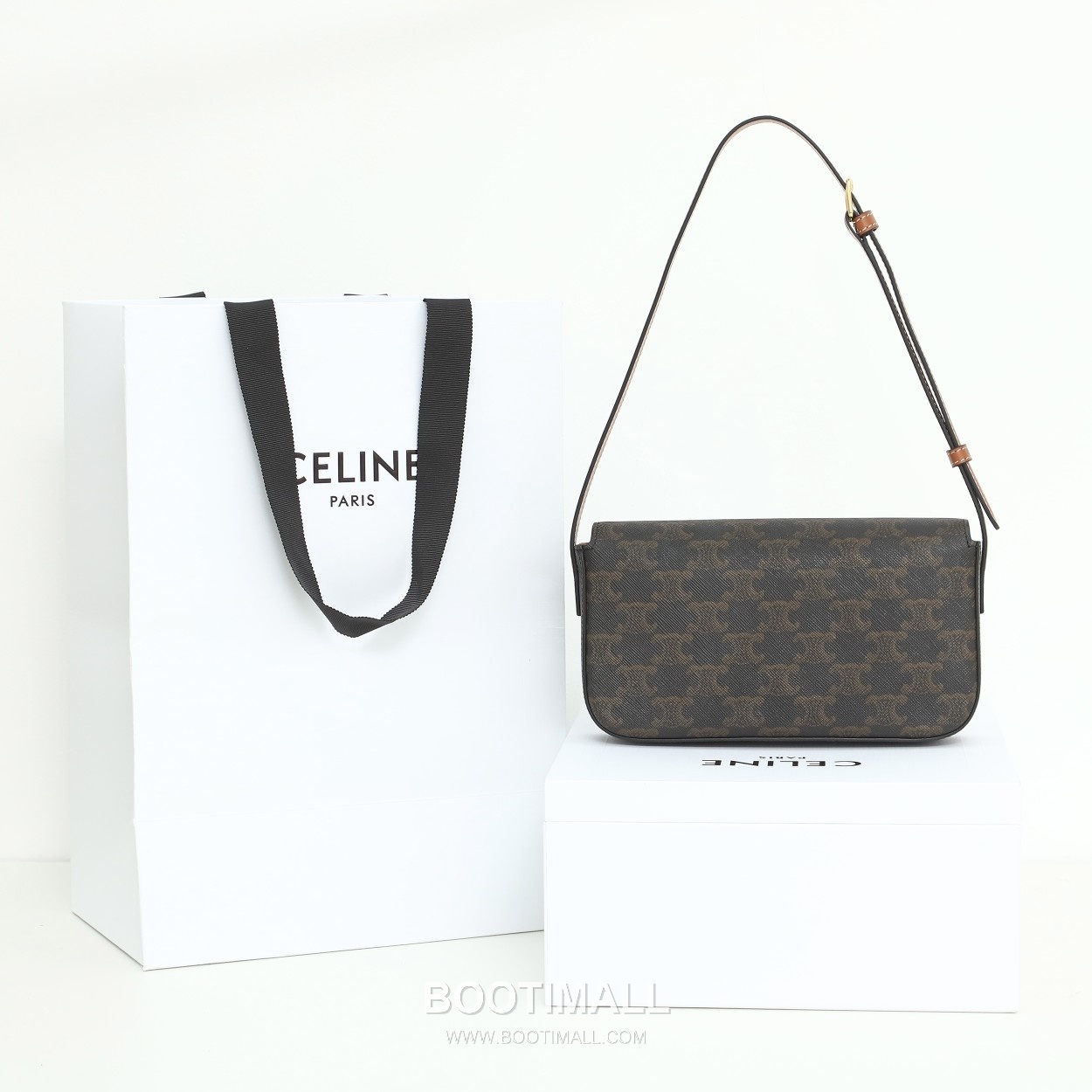 Celine Triomphe Monogram Canvas Cowhide Shoulder Bag with Metal Detail 셀린느 트리옹프 모노그램 캔버스 카우하이드 숄더백 메탈디테일 194143 20cm 13