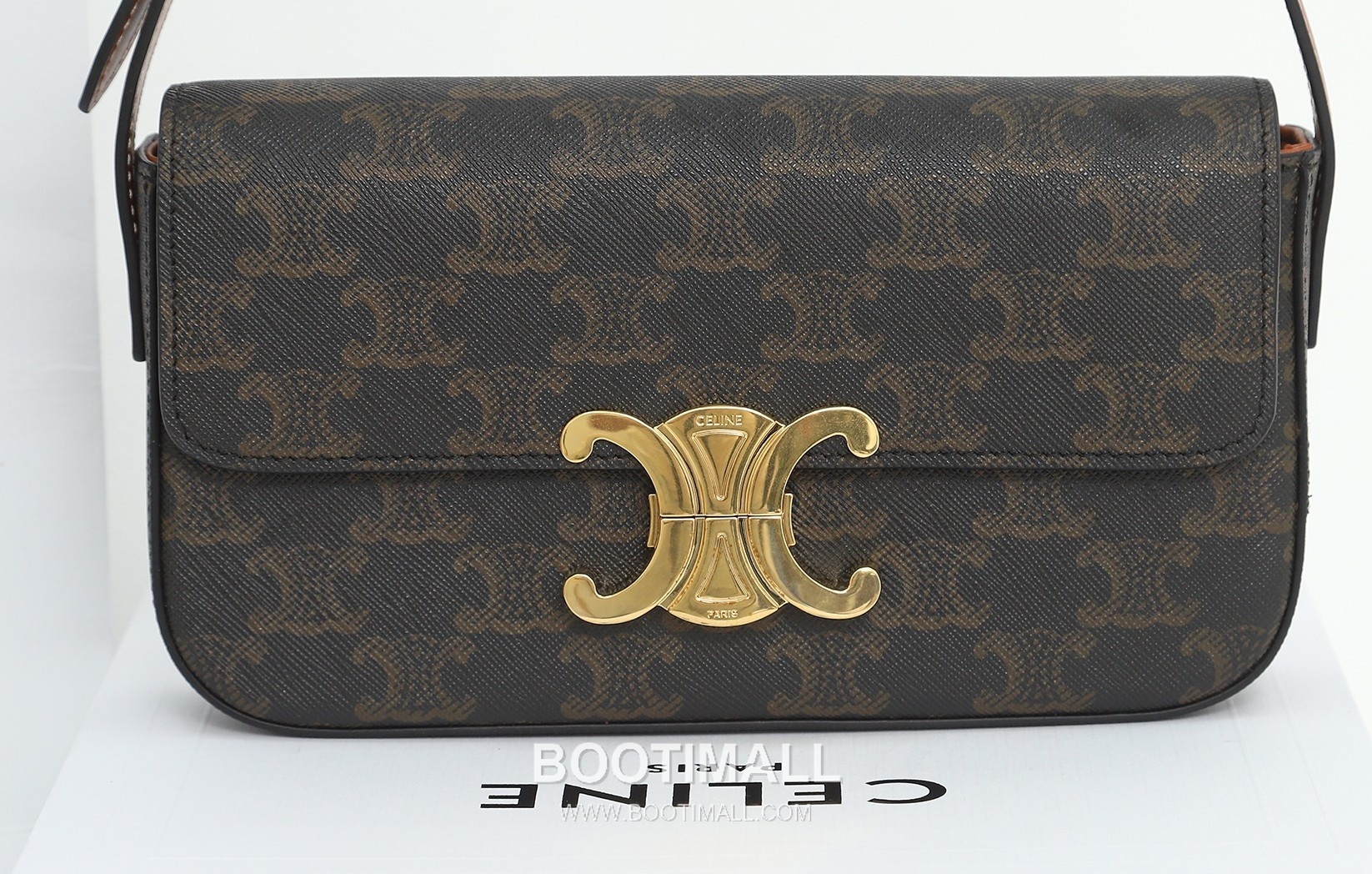 Celine Triomphe Monogram Canvas Cowhide Shoulder Bag with Metal Detail 셀린느 트리옹프 모노그램 캔버스 카우하이드 숄더백 메탈디테일 194143 20cm 14