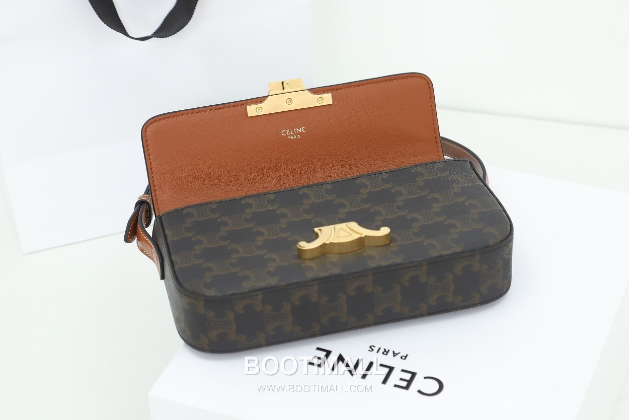 Celine Triomphe Monogram Canvas Cowhide Shoulder Bag with Metal Detail 셀린느 트리옹프 모노그램 캔버스 카우하이드 숄더백 메탈디테일 194143 20cm 16