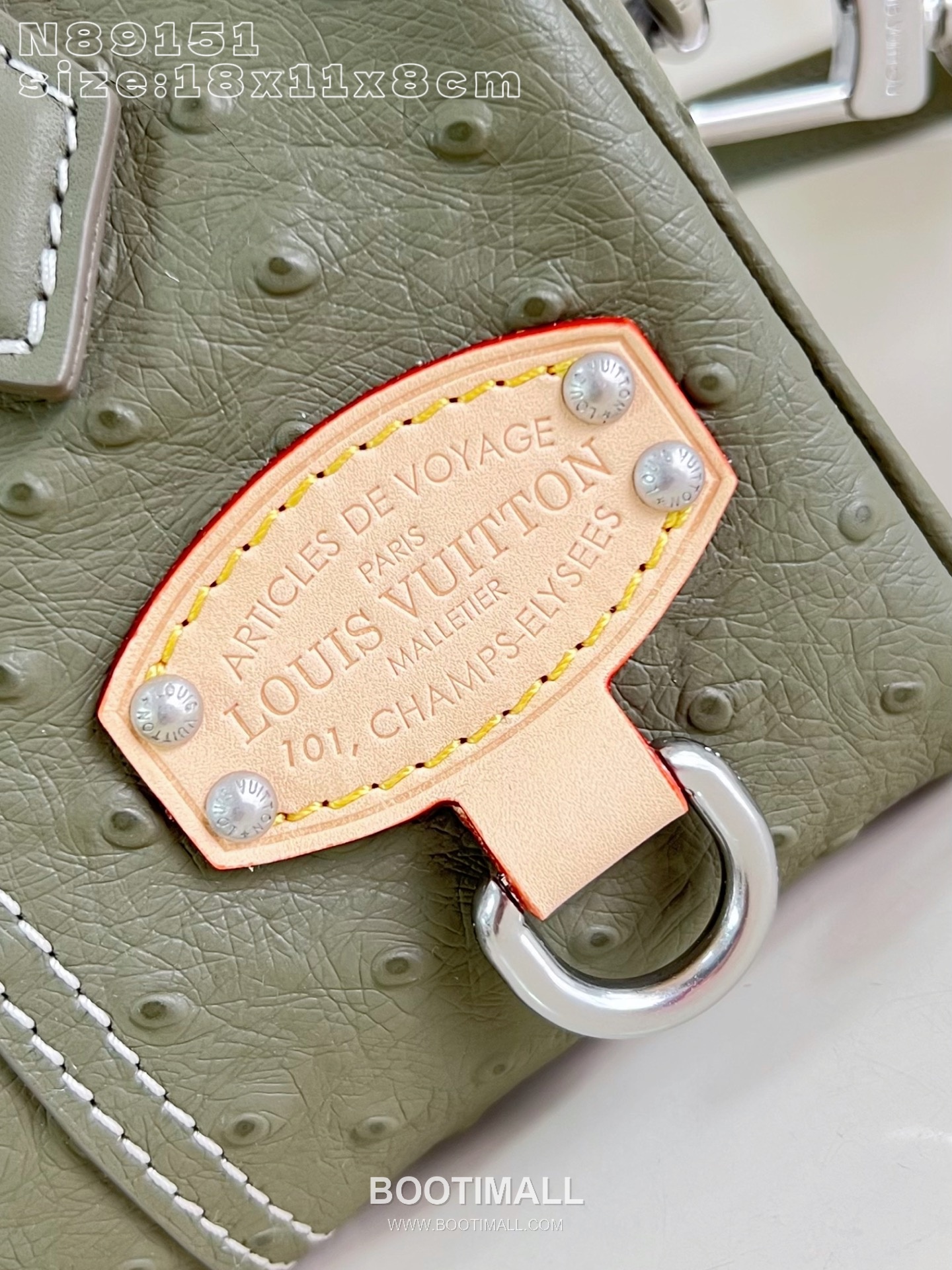 Louis Vuitton Speedy P9 Bandoulière 18 Ostrich Embossed Leather Boston Bag with Strap Detail 루이비통 스피디 P9 반둘리에 18 오스트리치 엠보 레더 보스턴백 스트랩 N89151 18cm 3