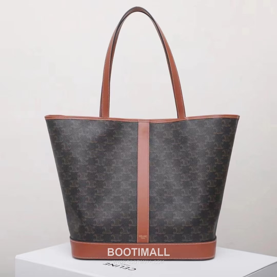 Celine Bucket Shopper Monogram Canvas Cowhide Tote Bag with Large Capacity Detail 셀린느 버킷 쇼퍼 모노그램 캔버스 카우하이드 토트백 대용량 115072 31.5cm 1